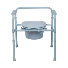 Commode Chair McKesson Fixed Arms Steel Frame Back Bar 13-1/2 Inch Seat Width 350 lbs. Weight Capacity