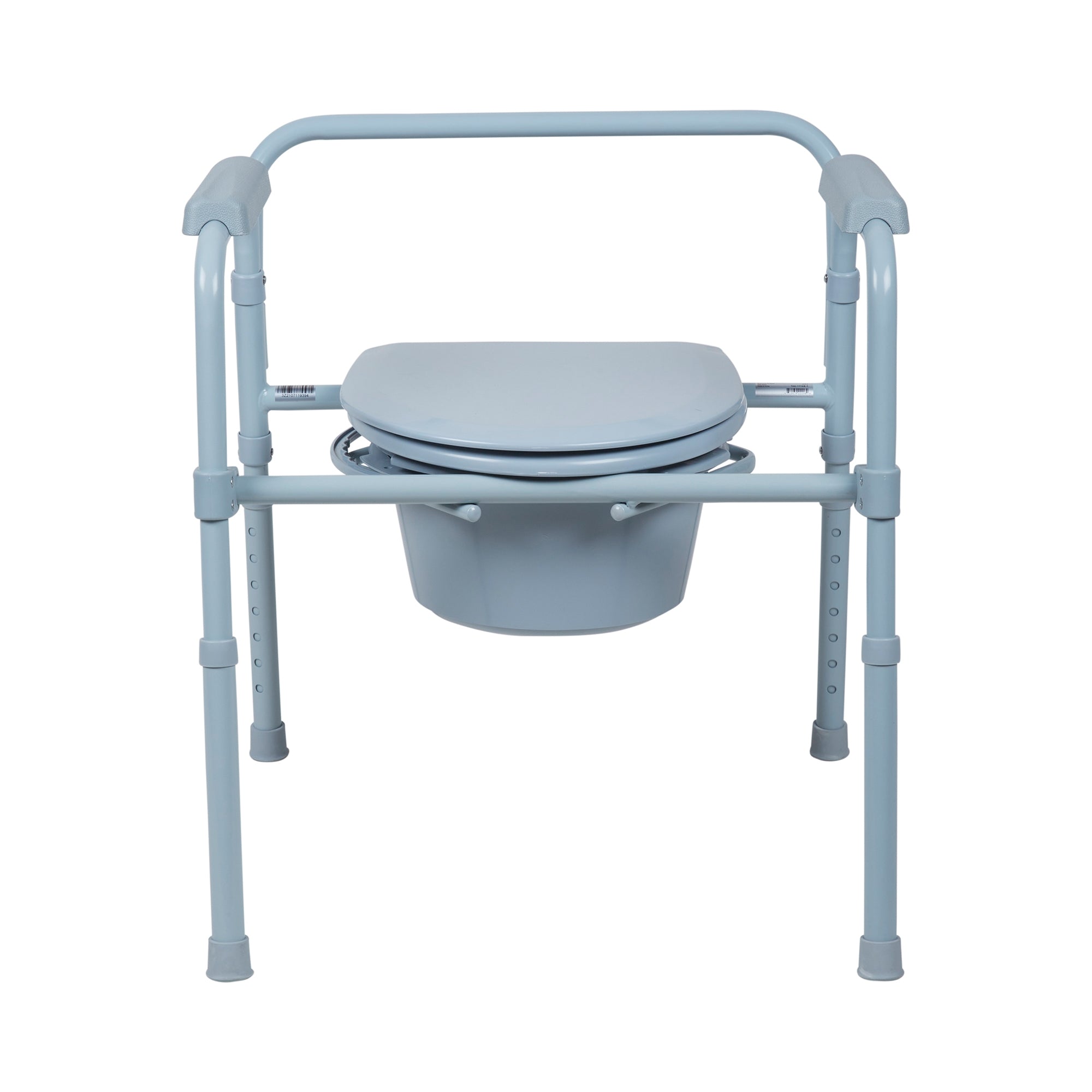 Commode Chair McKesson Fixed Arms Steel Frame Back Bar 13-1/2 Inch Seat Width 350 lbs. Weight Capacity