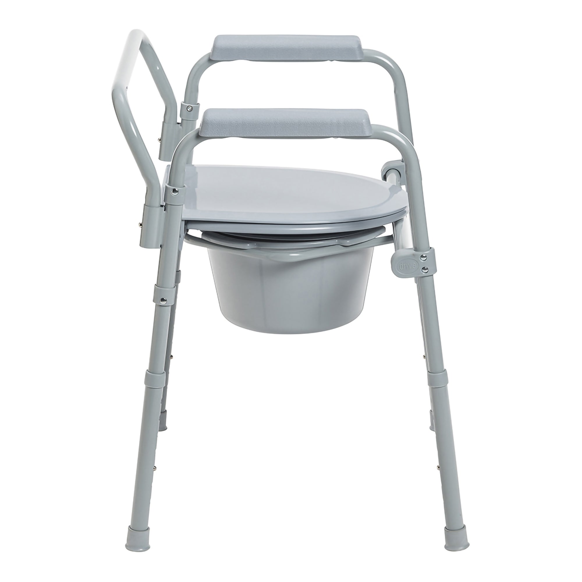 Commode Chair McKesson Fixed Arms Steel Frame Back Bar 13-1/2 Inch Seat Width 350 lbs. Weight Capacity