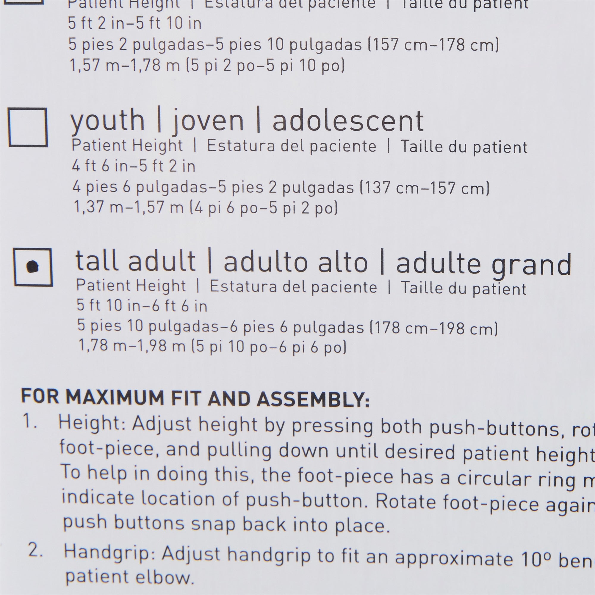 Underarm Crutches McKesson Tall Adult 5 Foot 10 Inch to 6 Foot 6 Inch User Height Aluminum Frame 350 lbs. Weight Capacity