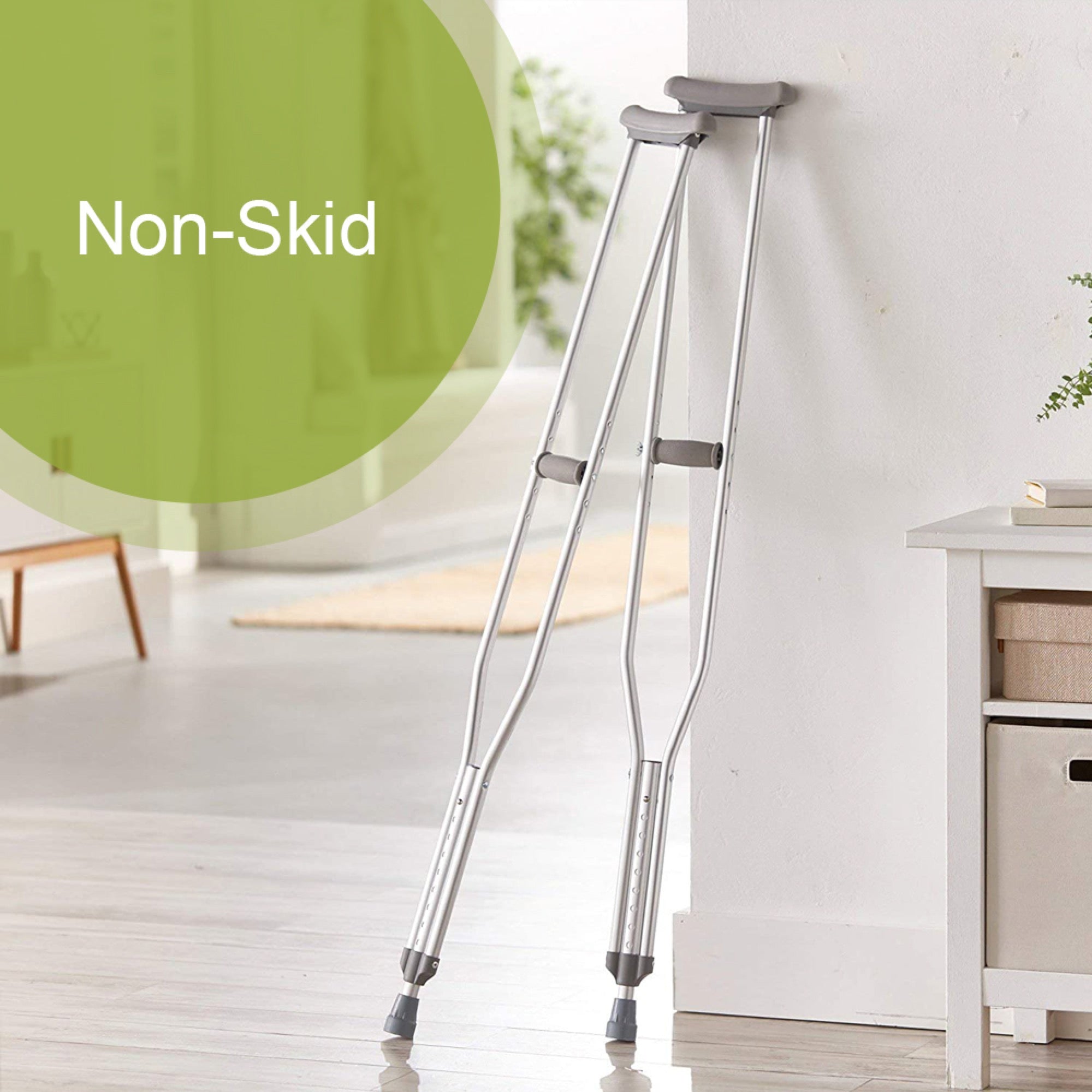 Underarm Crutches McKesson Tall Adult 5 Foot 10 Inch to 6 Foot 6 Inch User Height Aluminum Frame 350 lbs. Weight Capacity, Packaging Type- Case