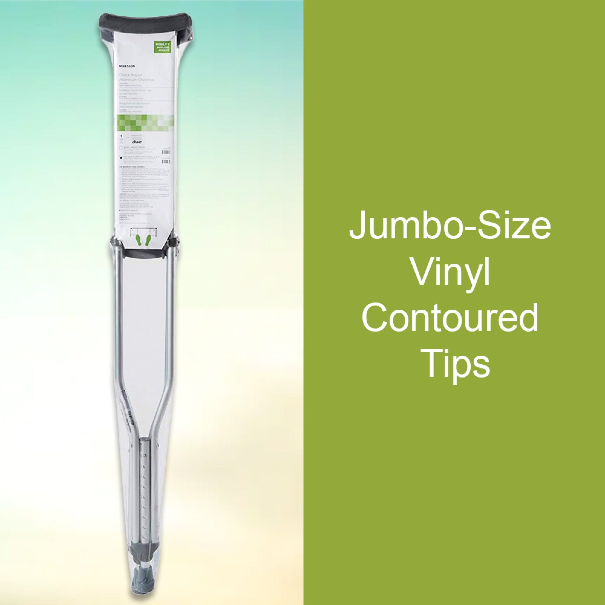 Underarm Crutches McKesson Tall Adult 5 Foot 10 Inch to 6 Foot 6 Inch User Height Aluminum Frame 350 lbs. Weight Capacity, Packaging Type- Case
