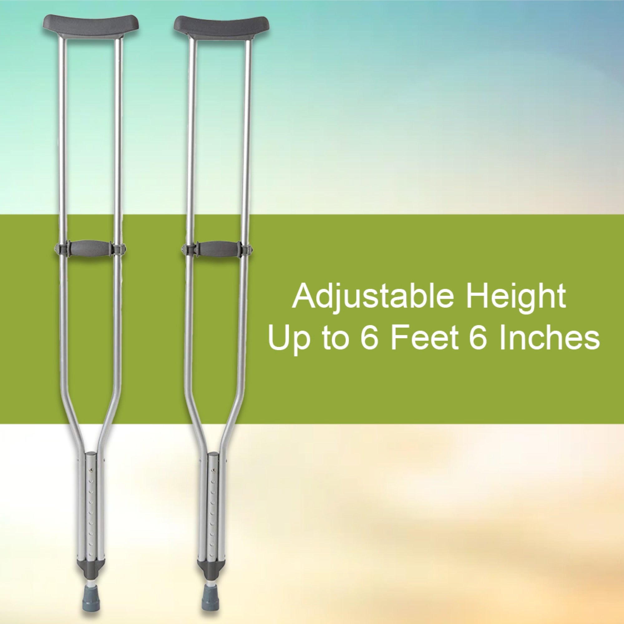 Underarm Crutches McKesson Tall Adult 5 Foot 10 Inch to 6 Foot 6 Inch User Height Aluminum Frame 350 lbs. Weight Capacity, Packaging Type- Case