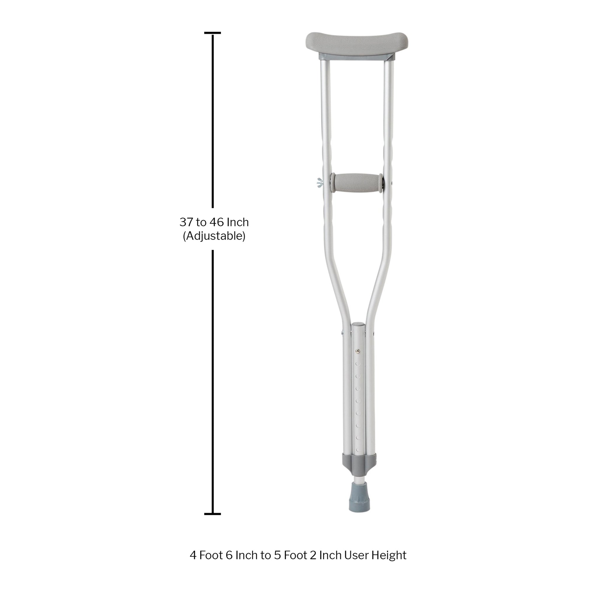 Underarm Crutches McKesson Youth 4 Foot 6 Inch to 5 Foot 2 Inch User Height Aluminum Frame 350 lbs. Weight Capacity, Packaging Type- Case