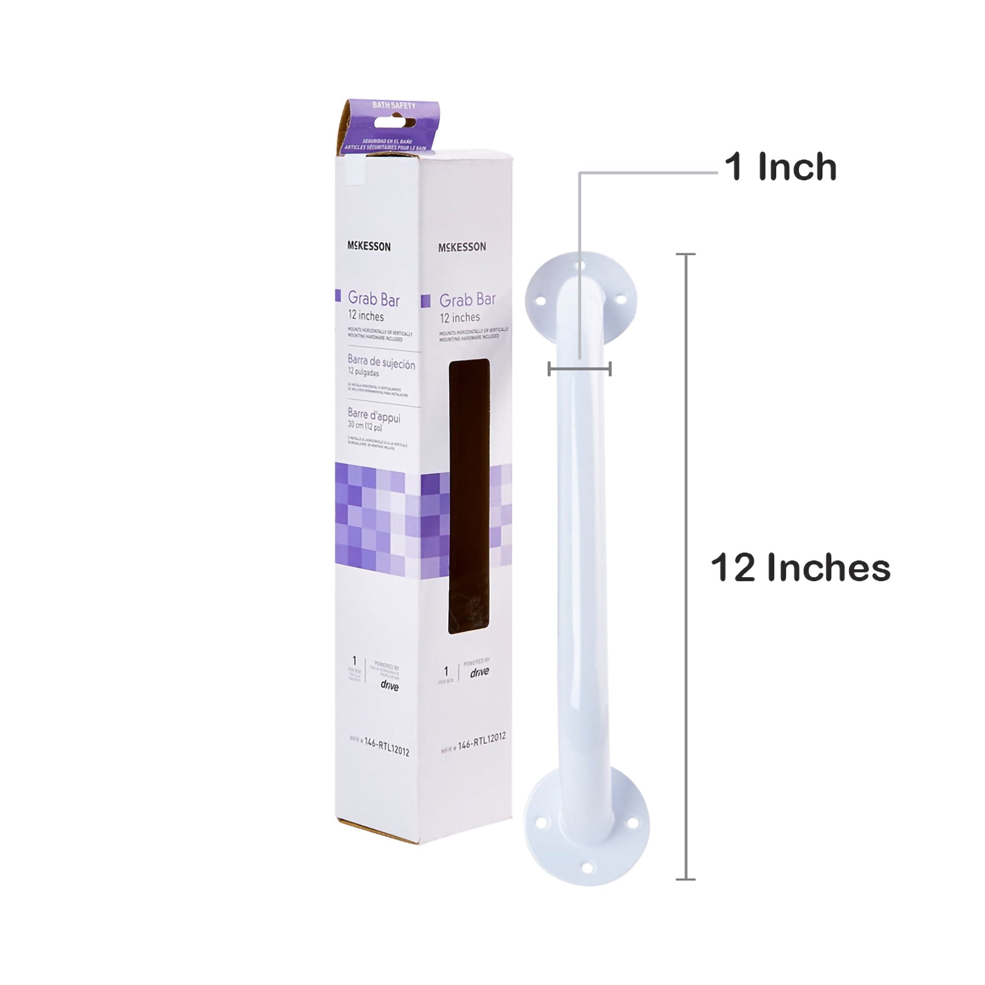 Wall Grab Bar McKesson White Steel, Packaging Type - Each