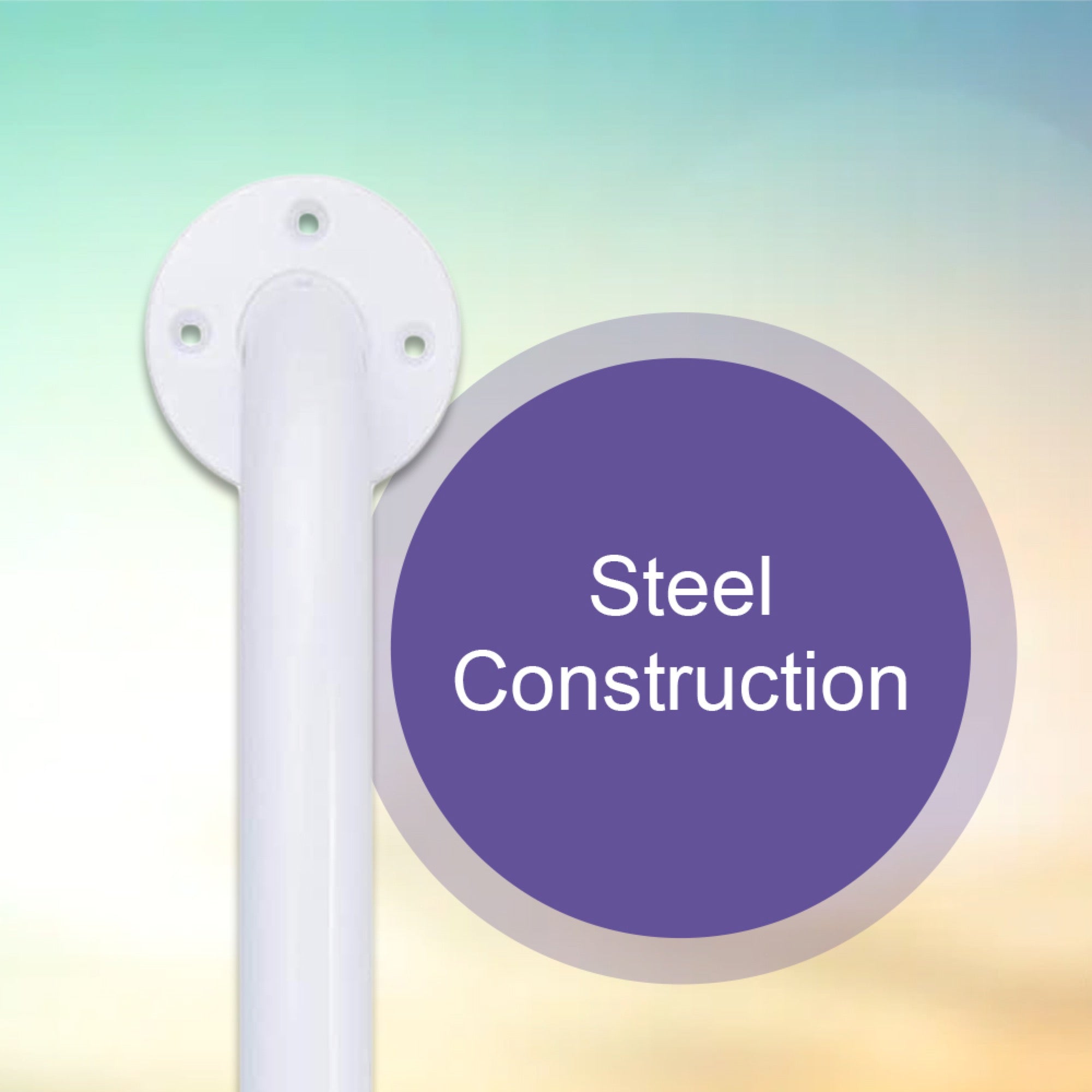 Wall Grab Bar McKesson White Steel, Packaging Type- Case