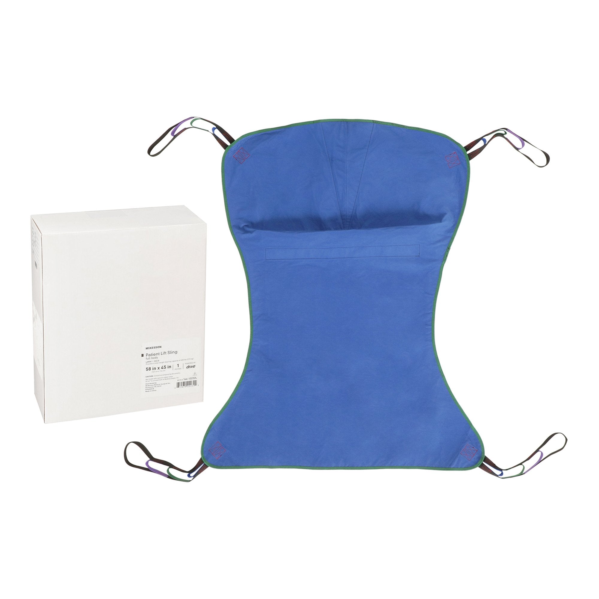 Full Body Patient Sling McKesson 4 or 6 Point Cradle Without Head Support Large 600 lbs. Weight Capacity, Packaging Type- Each