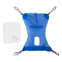 McKesson Full Body Commode Sling – Blue Mesh Polyester, 60 × 44 in X-Large, 4/6-Point Cradle, 600 lb Capacity, Latex-Free | HCPCS E0621