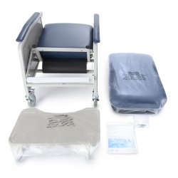 3-Position Recliner McKesson Blue Vinyl Four 5 Inch Casters With 2 Locks