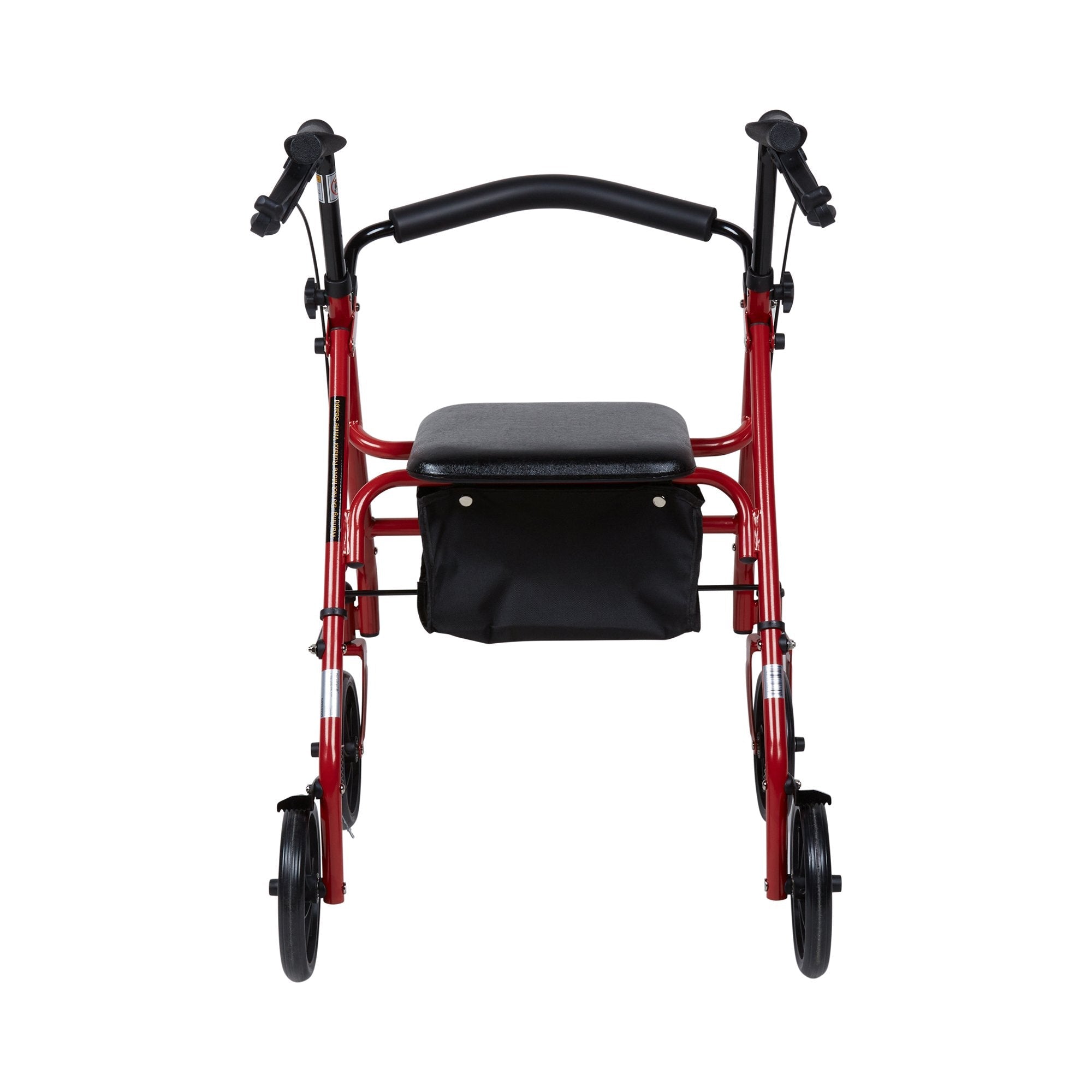4 Wheel Rollator McKesson Red Adjustable Height / Folding Steel Frame, Packaging Type- Each