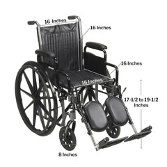 McKesson lightweight wheelchair with swing-away footrests and caster wheels