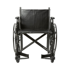 bariatric wheelchair mckesson dual axle desk length arm swing away footrest black upholstery 22 inch seat width adult 450 lbs weight capacity packaging type each
