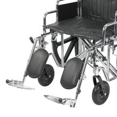 Bariatric Wheelchair McKesson Dual Axle Desk Length Arm Swing-Away Elevating Legrest Black Upholstery 22 Inch Seat Width Adult 450 lbs. Weight Capacity, Packaging Type - Each