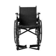 McKesson Lightweight Folding Wheelchair – 16 in Seat Dual Axle, Desk-Length Flip-Back Arms, Swing-Away Footrest, Black Nylon, 300 lb Capacity | HCPCS K0003