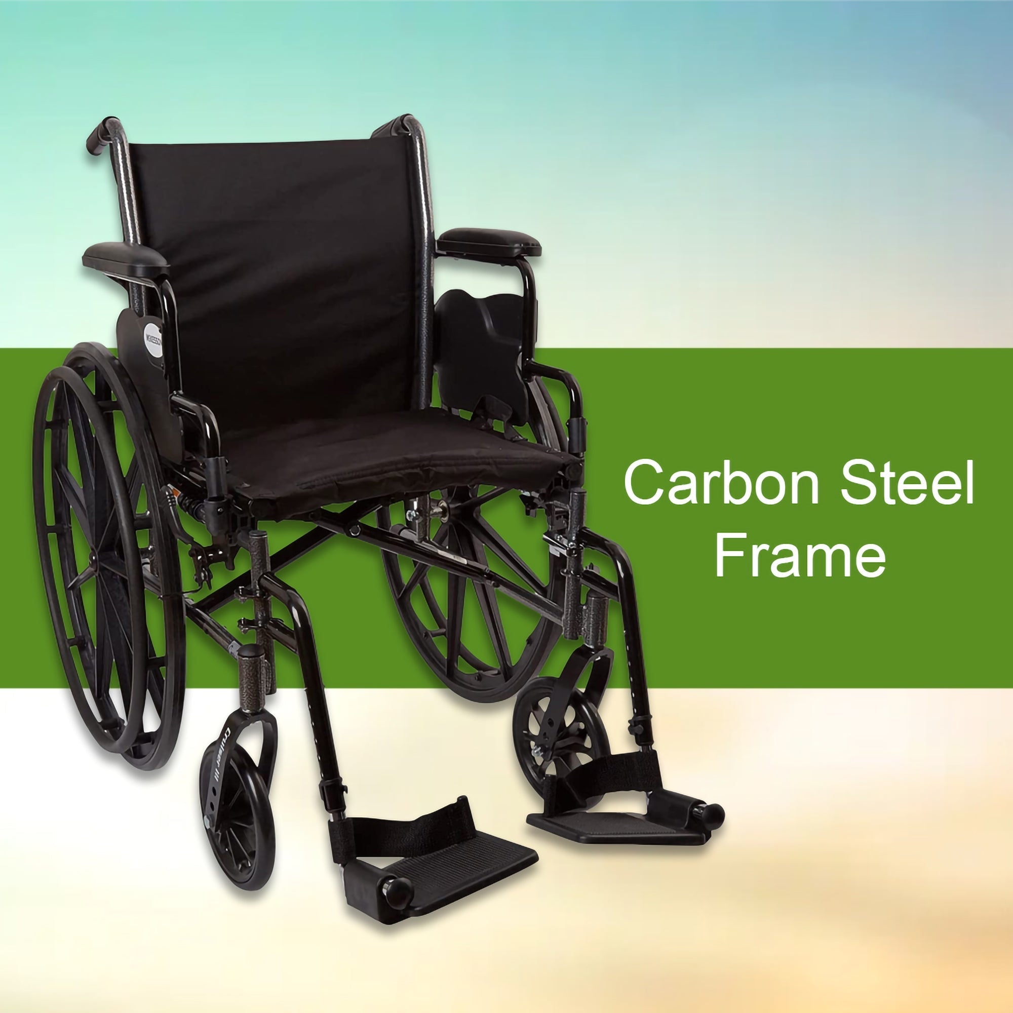 Lightweight Wheelchair McKesson Dual Axle Desk Length Arm Swing-Away Footrest Black Upholstery 18 Inch Seat Width Adult 300 lbs. Weight Capacity, Packaging Type- Each