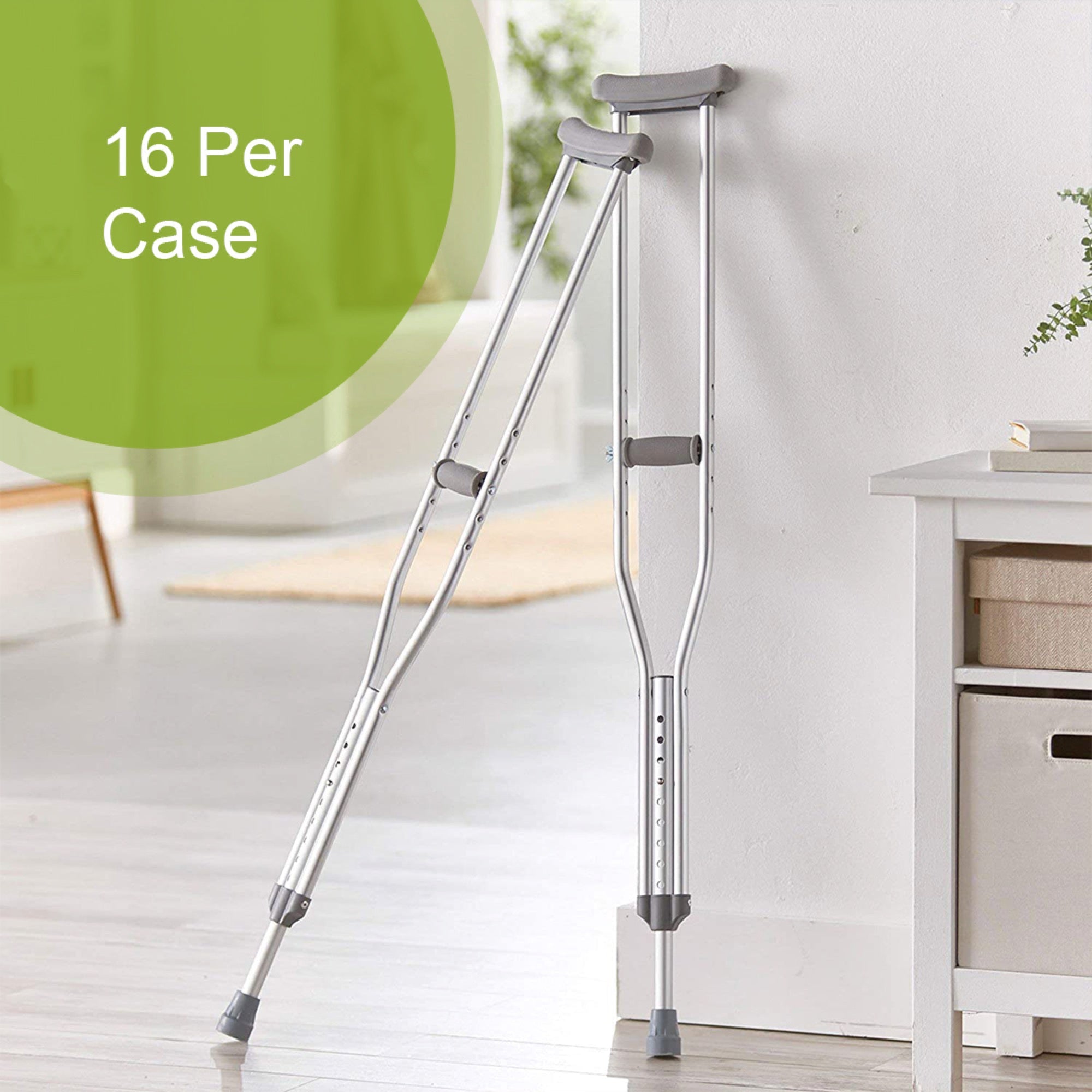 Underarm Crutches McKesson Adult 5 Foot 2 Inch to 5 Foot 10 Inch User Height Aluminum Frame 350 lbs. Weight Capacity, Packaging Type- Case
