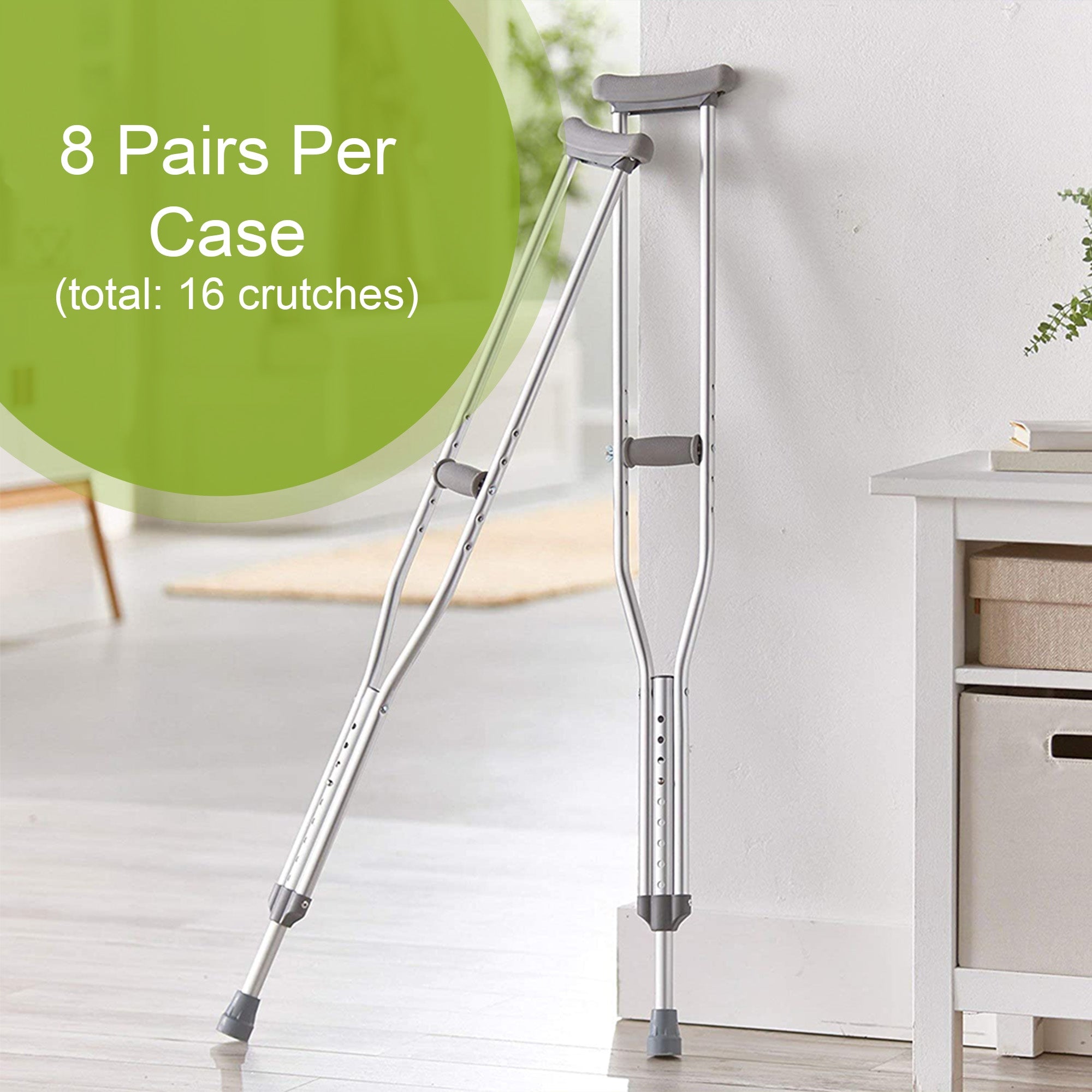 Underarm Crutches McKesson Adult 5 Foot 2 Inch to 5 Foot 10 Inch User Height Aluminum Frame 350 lbs. Weight Capacity, Packaging Type- Case