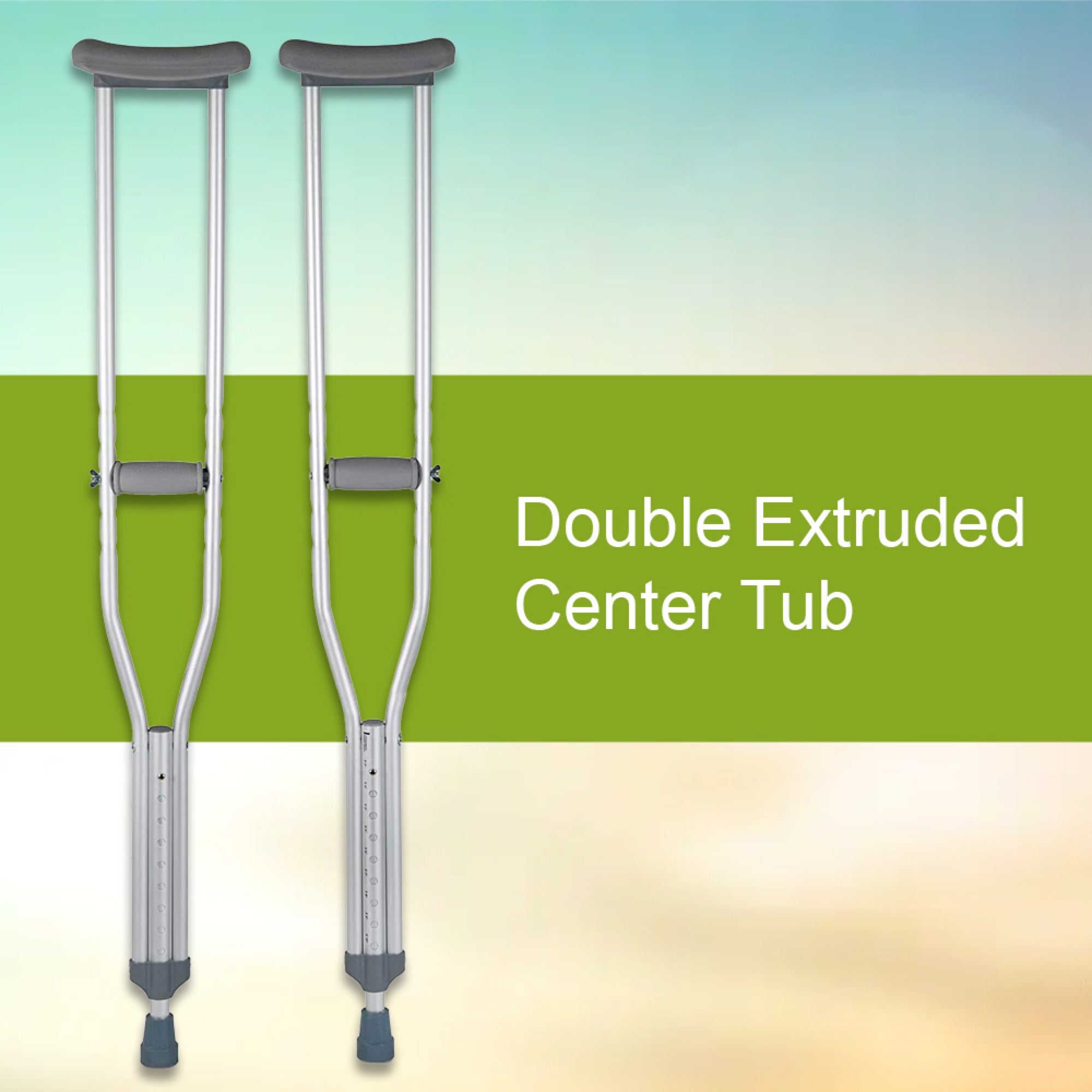 Underarm Crutches McKesson Adult 5 Foot 2 Inch to 5 Foot 10 Inch User Height Aluminum Frame 350 lbs. Weight Capacity, Packaging Type- Case