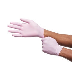 Exam Glove McKesson Pink Nitrile Small NonSterile Nitrile Standard Cuff Length Textured Fingertips Pink Not Rated | 250/Box