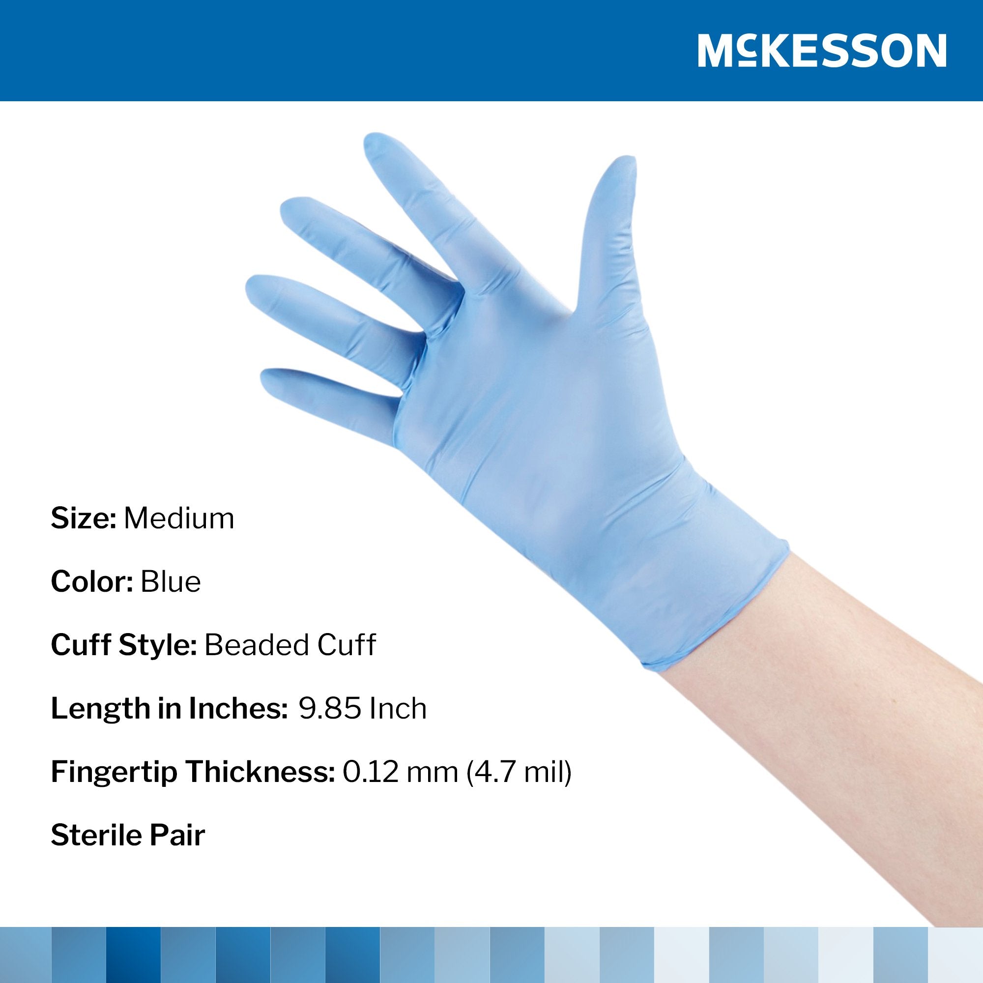 mckesson confiderm str nitrile exam glove medium blue mckesson confiderm str exam glove mk1065406bx