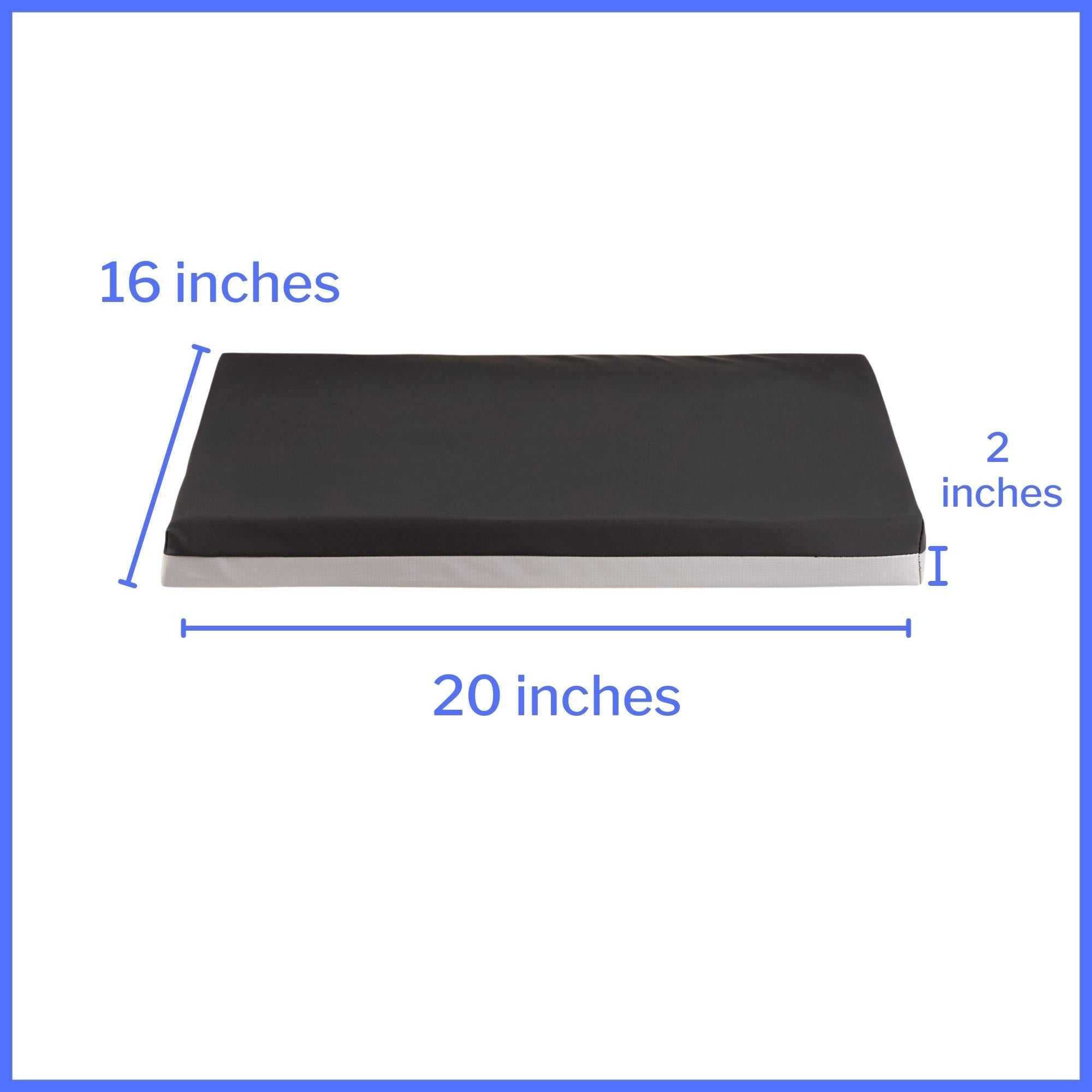 Seat Cushion McKesson 20 W X 16 L X 2 D Inch Foam / Gel, Packaging Type- Each