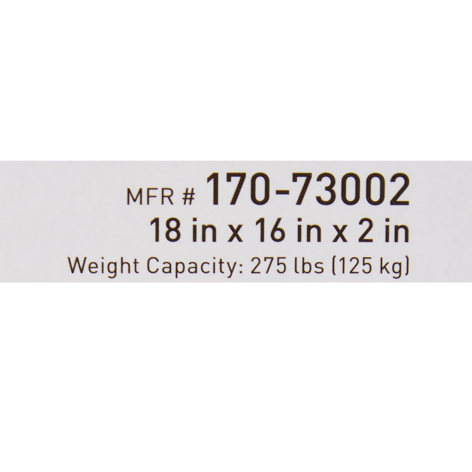 Seat Cushion McKesson 18 W X 16 L X 2 D Inch Foam / Gel, Packaging Type- Each