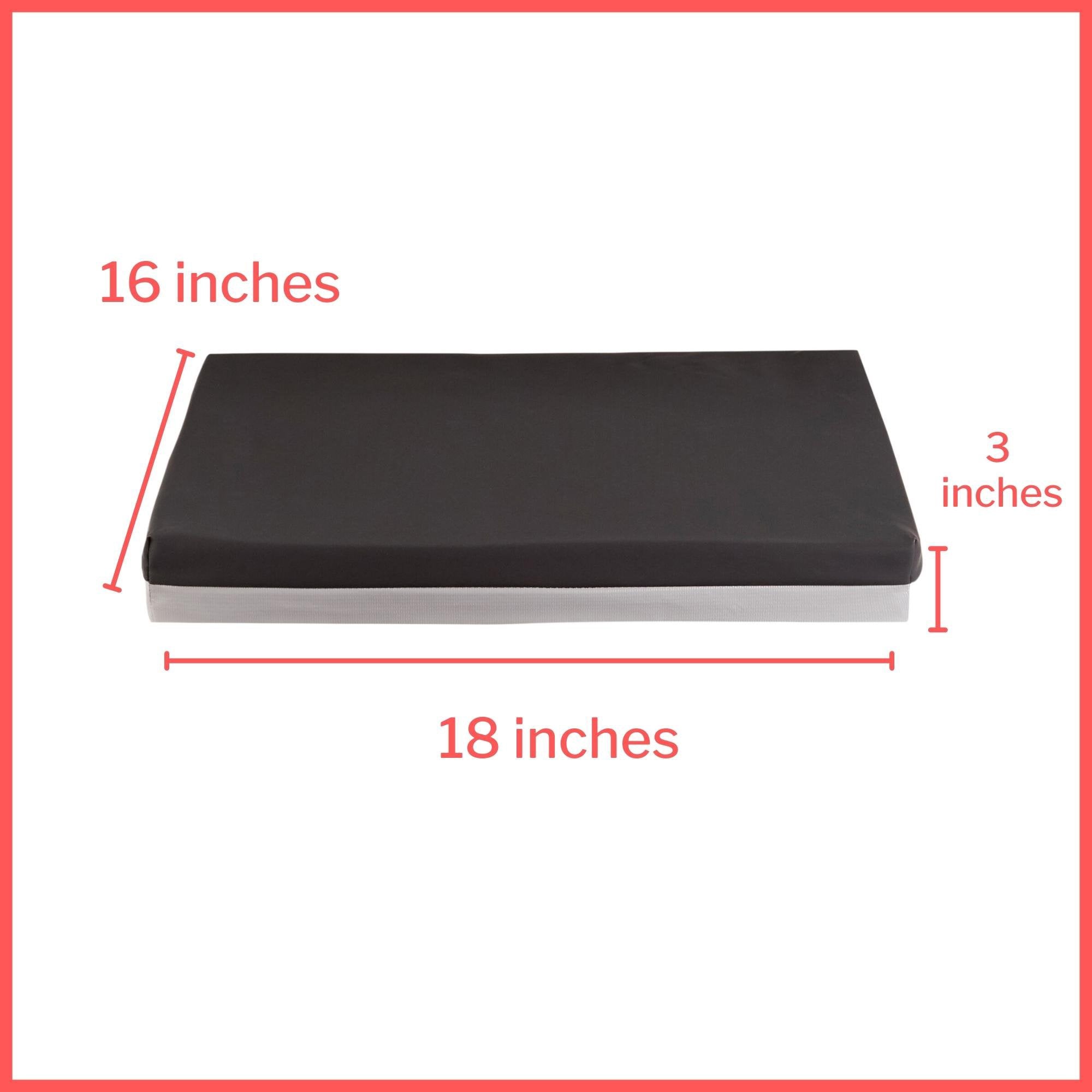 Seat Cushion McKesson 18 W X 16 L X 3 D Inch Foam / Gel, Packaging Type- Case