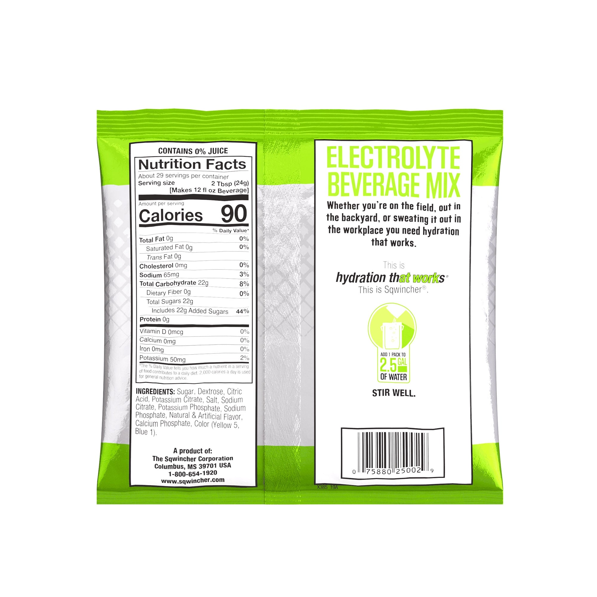 Oral Electrolyte Solution Sqwincher Powder Pack Lemon-Lime Flavor 23.83 oz. Electrolyte, Packaging Type- Case