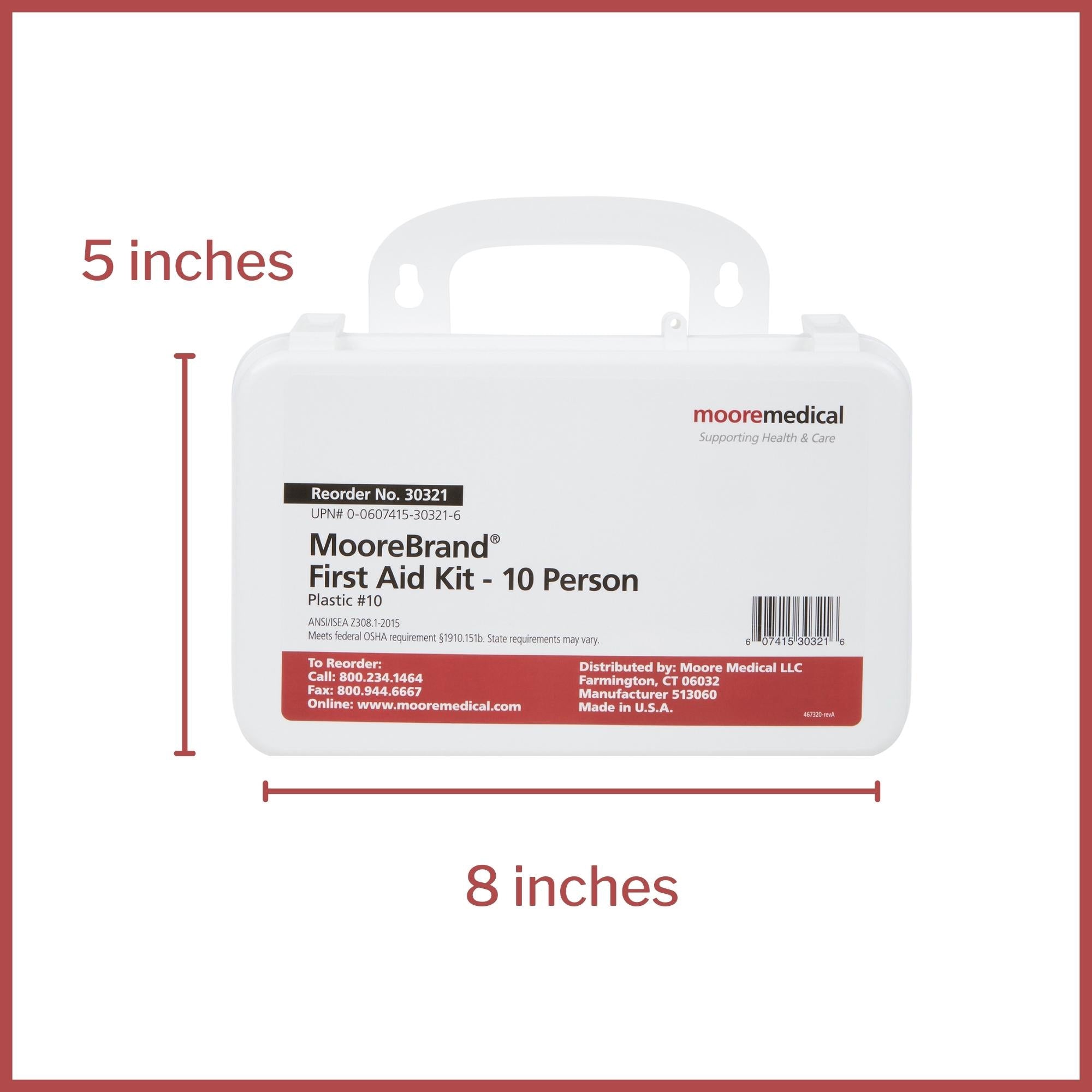 First Aid Kit McKesson 10 Person Plastic Case