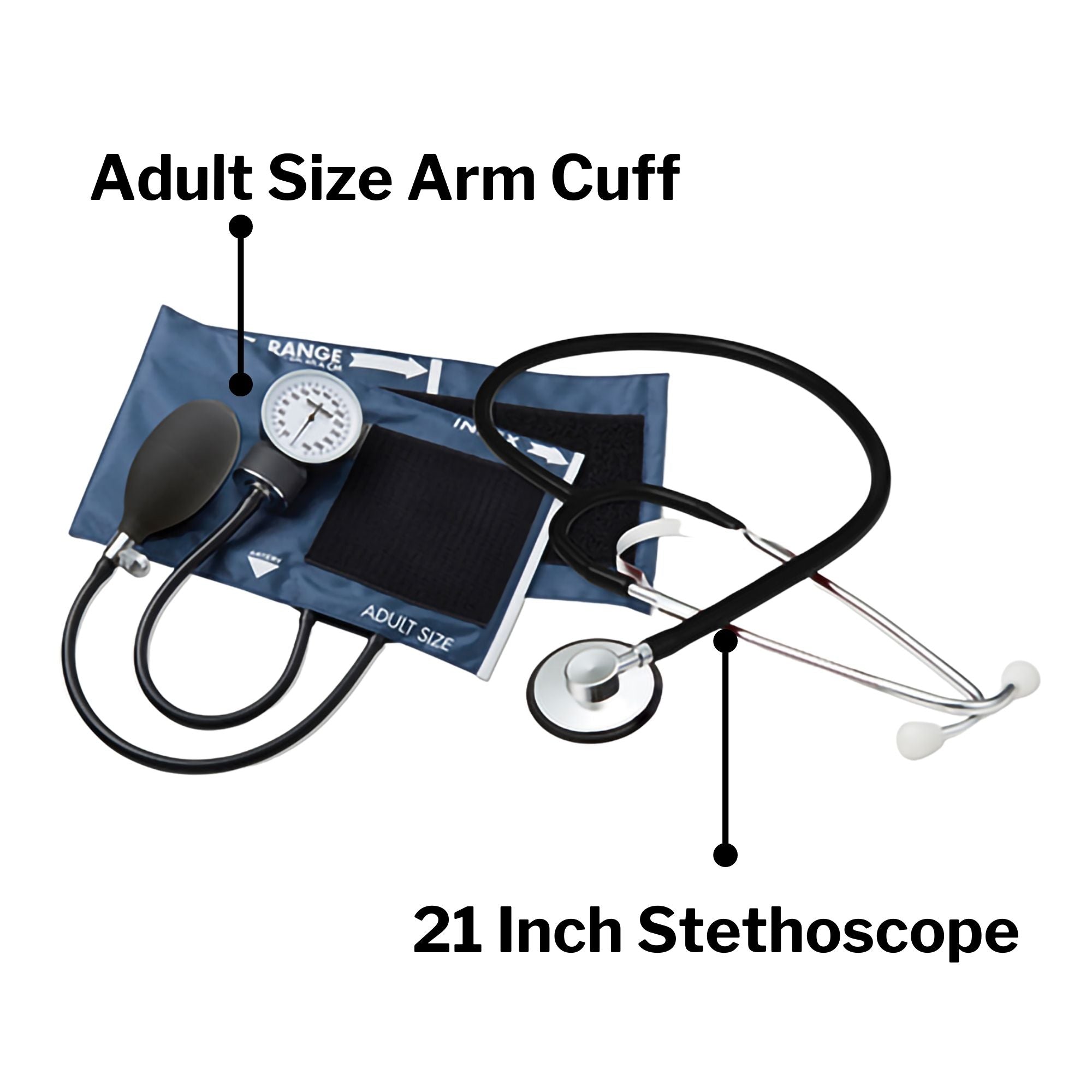 Reusable Aneroid / Stethoscope Set McKesson Brand 23 to 33 cm Adult Cuff Single Head General Exam Stethoscope Pocket Aneroid, Packaging Type- Case