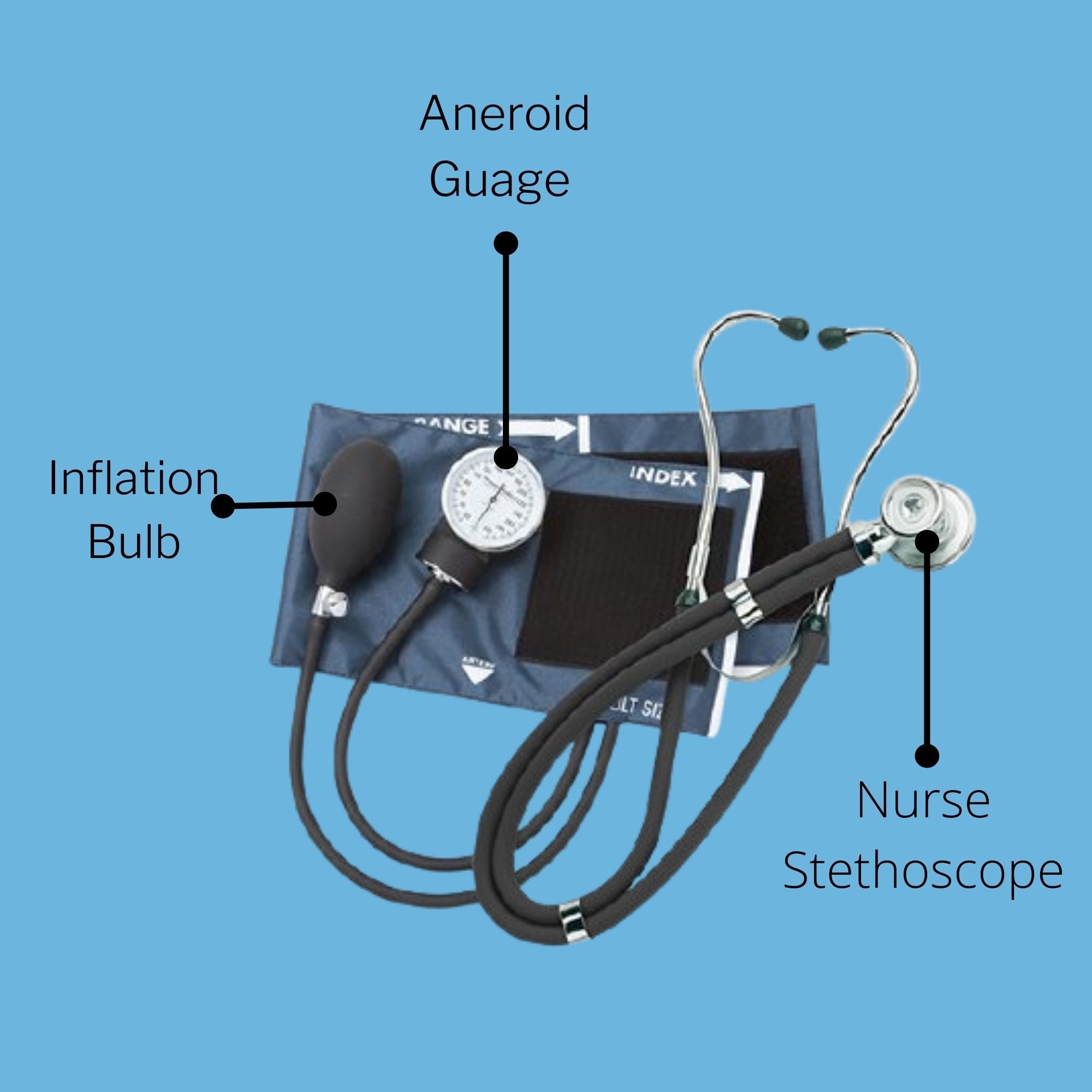 Reusable Aneroid / Stethoscope Set McKesson Brand 23 to 33 cm Adult Cuff Single Head General Exam Stethoscope Pocket Aneroid, Packaging Type- Case
