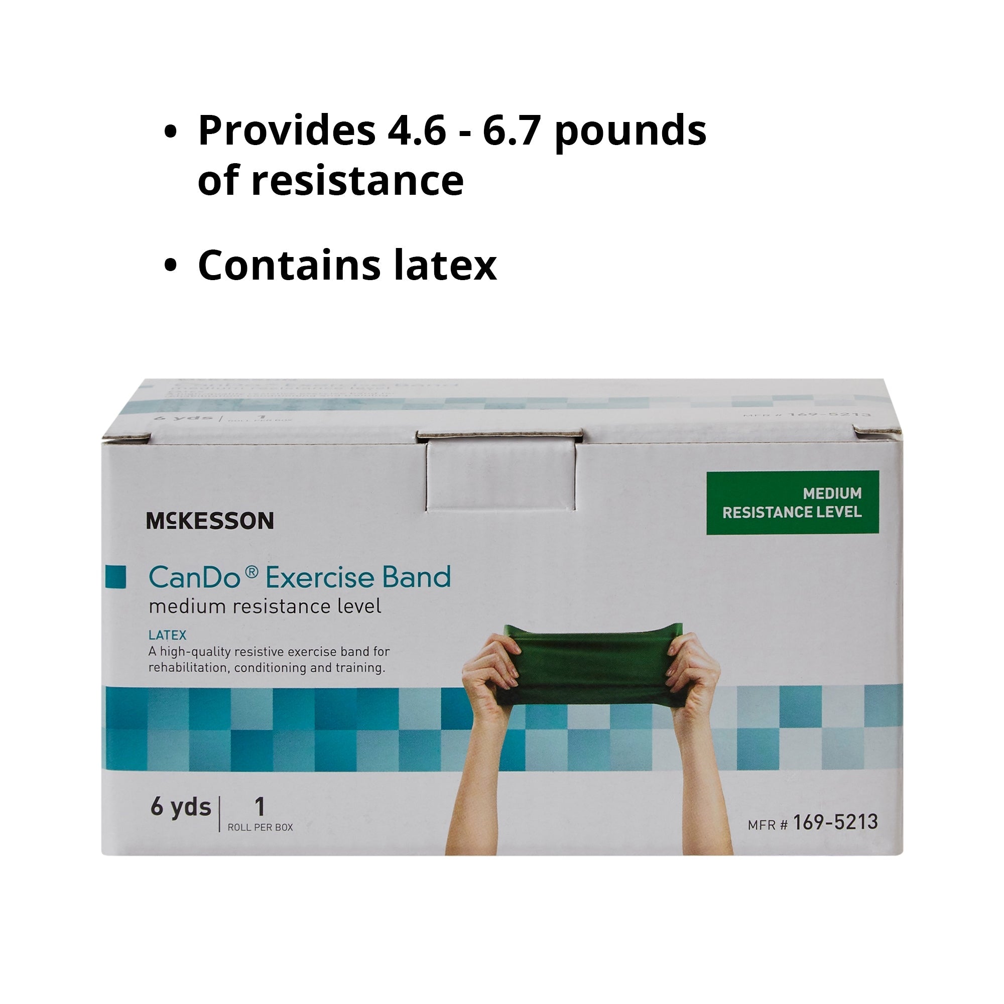 Exercise Resistance Band McKesson CanDo Green 5 Inch X 6 Yard Medium Resistance, Packaging Type- Each