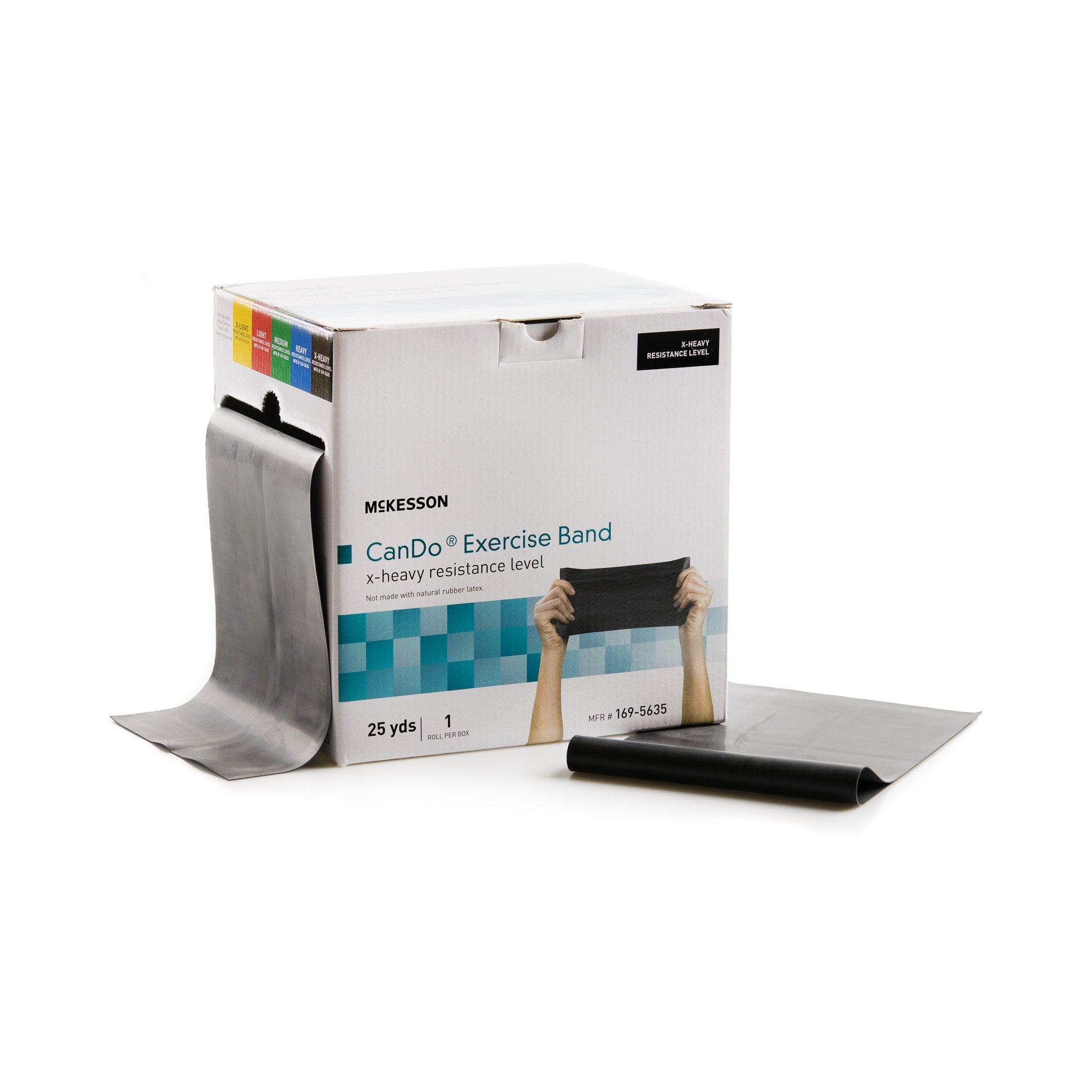 Exercise Resistance Band McKesson CanDo Black 5 Inch X 25 Yard X-Heavy Resistance, Packaging Type- Each