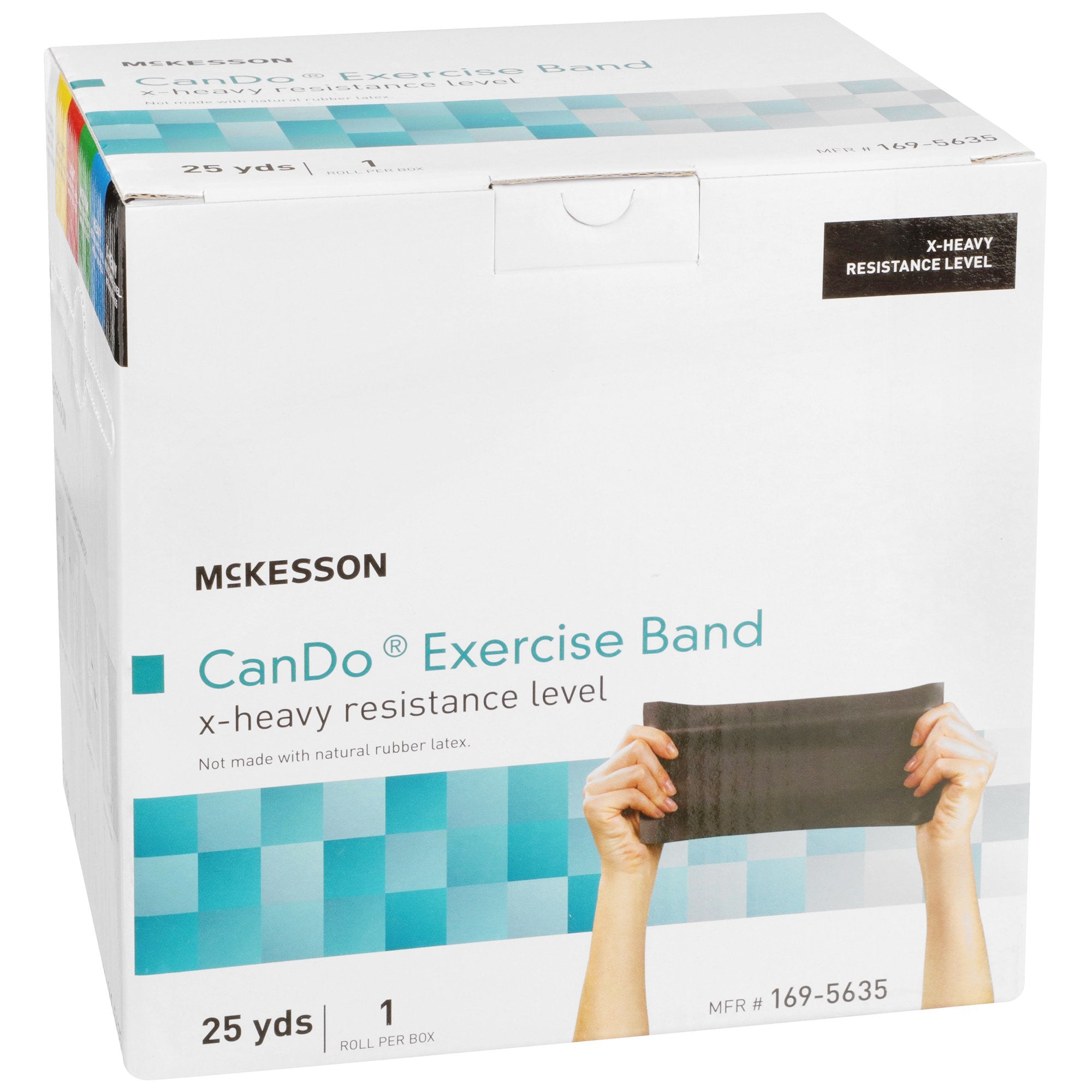 Exercise Resistance Band McKesson CanDo Black 5 Inch X 25 Yard X-Heavy Resistance, Packaging Type- Each