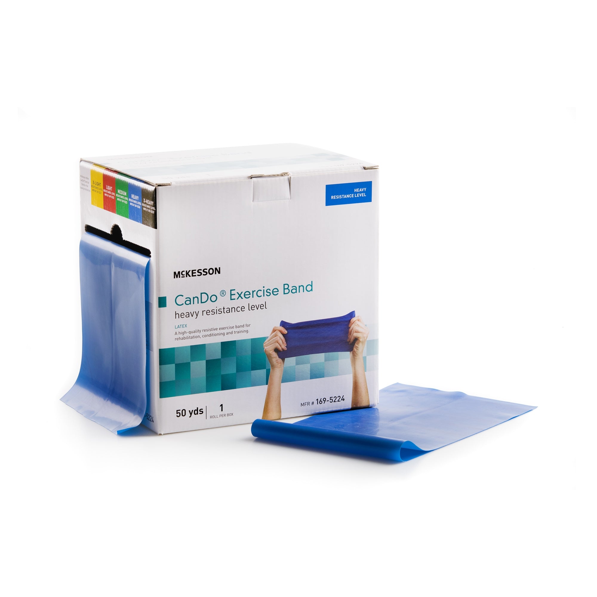 Exercise Resistance Band McKesson CanDo Blue 5 Inch X 50 Yard Heavy Resistance, Packaging Type- Each