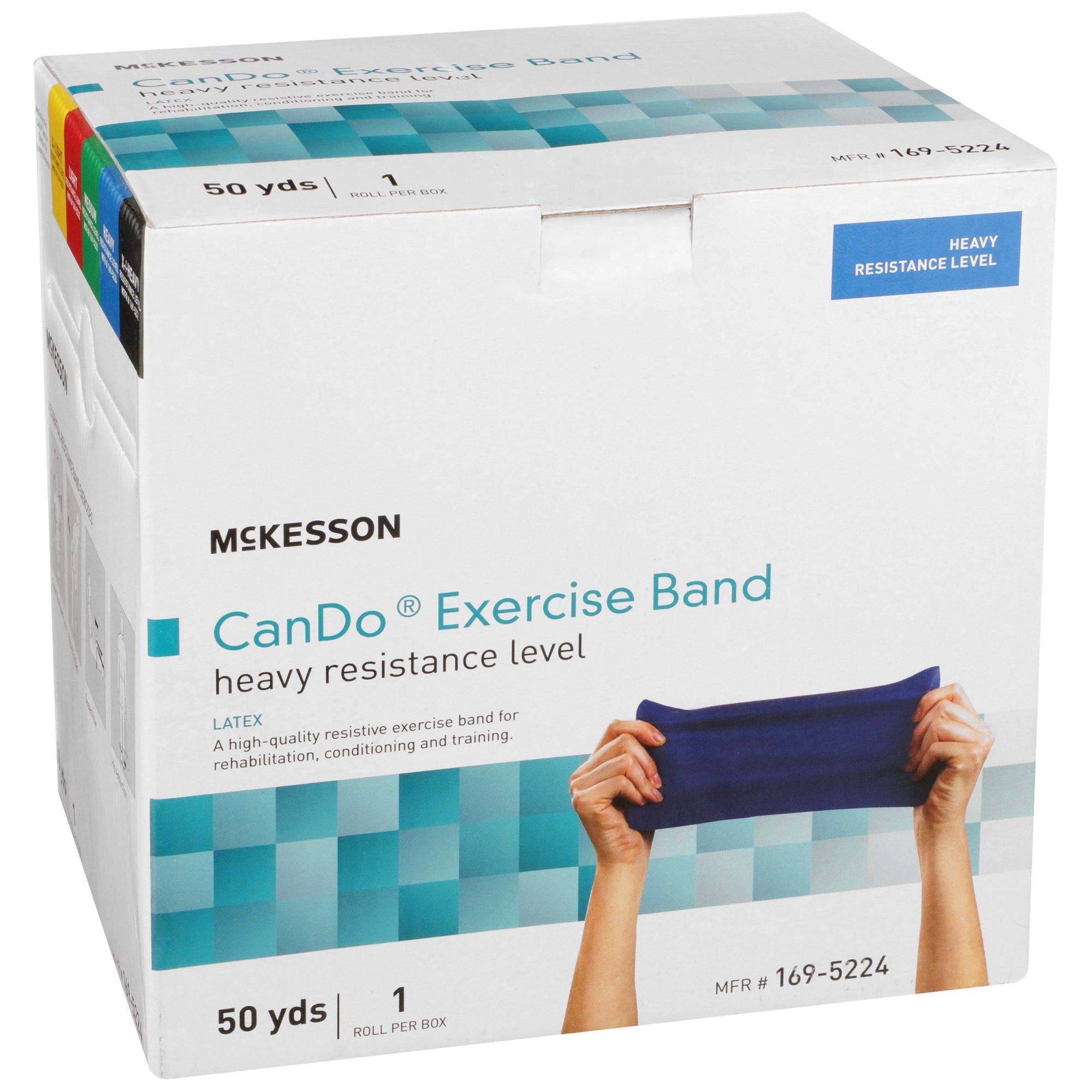 Exercise Resistance Band McKesson CanDo Blue 5 Inch X 50 Yard Heavy Resistance, Packaging Type- Each
