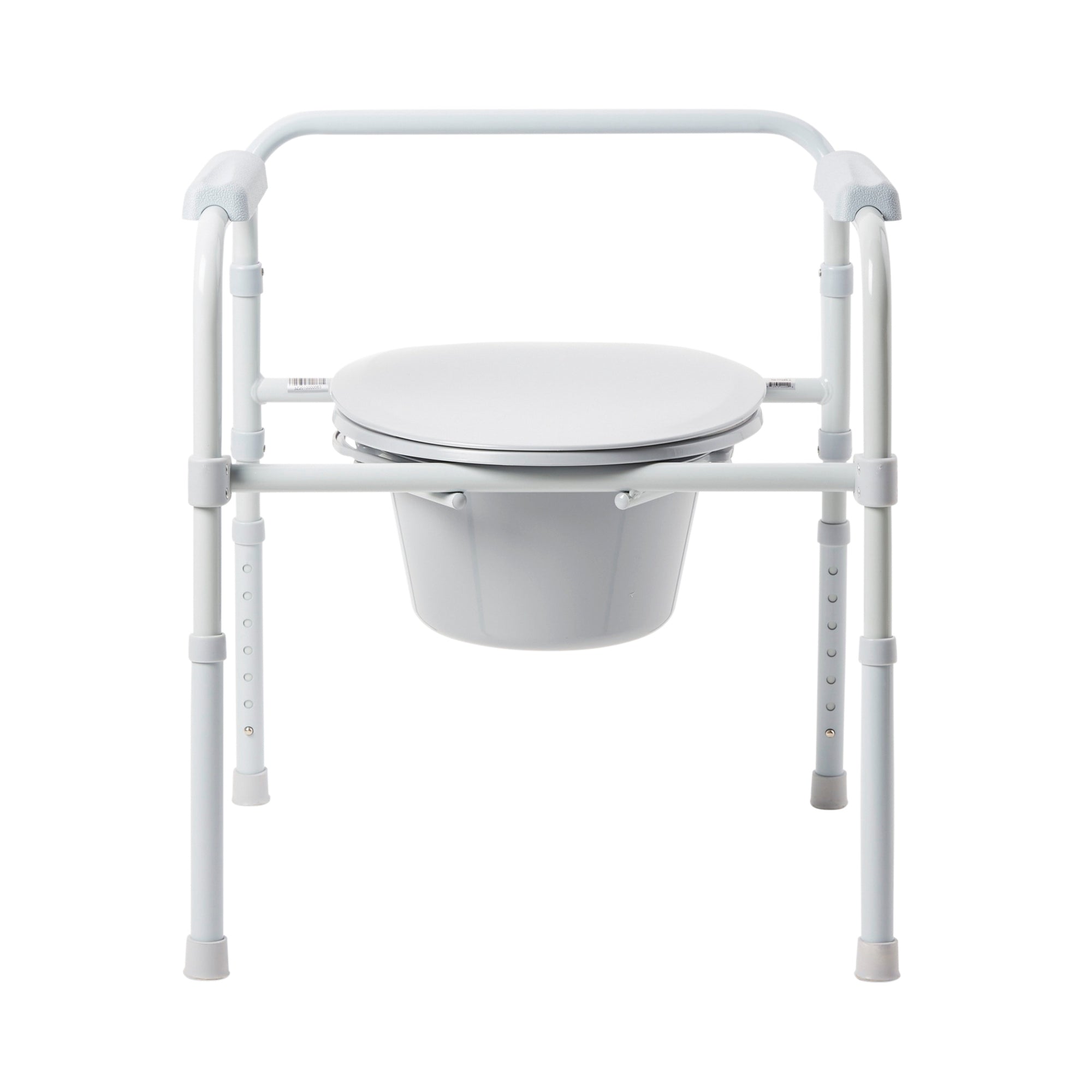3-in-1 Commode Chair McKesson Fixed Arms Steel Frame Back Bar 13-1/4 Inch Seat Width 350 lbs. Weight Capacity, Packaging Type- Case