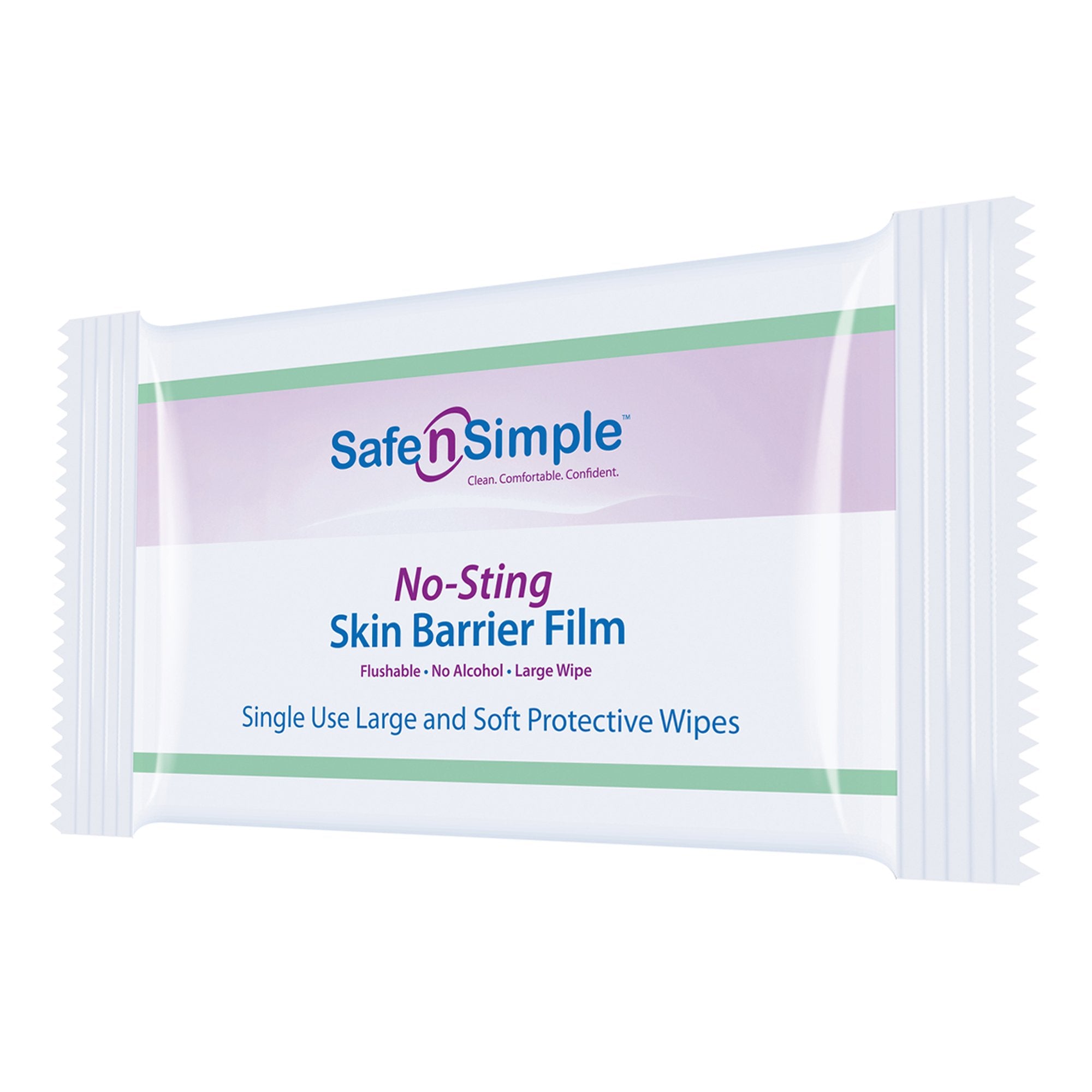 Skin Barrier Wipe Safe N Simple No-Sting 60% / 20% Strength Purified Water / Polyvinylpyrrolidone / Glycerin / Propylene Glycol Individual Packet Large NonSterile