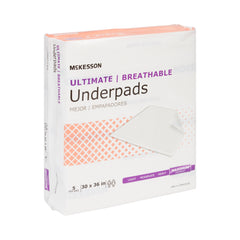 Disposable Underpad McKesson Ultimate Breathable 30 X 36 Inch Fluff / Polymer Heavy Absorbency | 14BG/Case