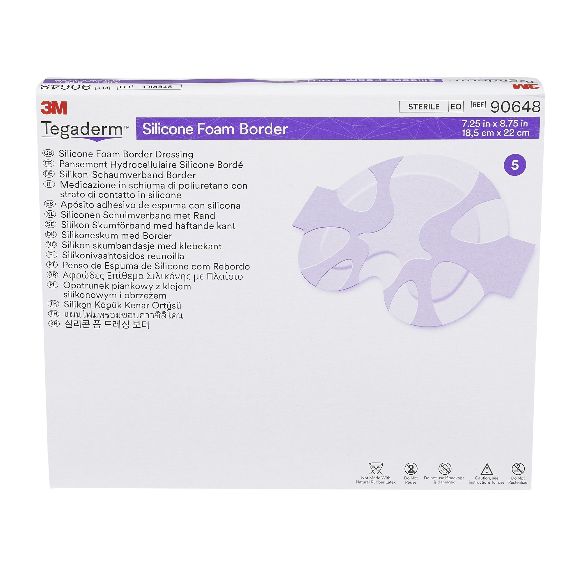 Foam Dressing 3M Tegaderm 7-1/4 X 8-3/4 Inch With Border Film Backing Silicone Adhesive Large Sacral Sterile,Packaging Type- Each