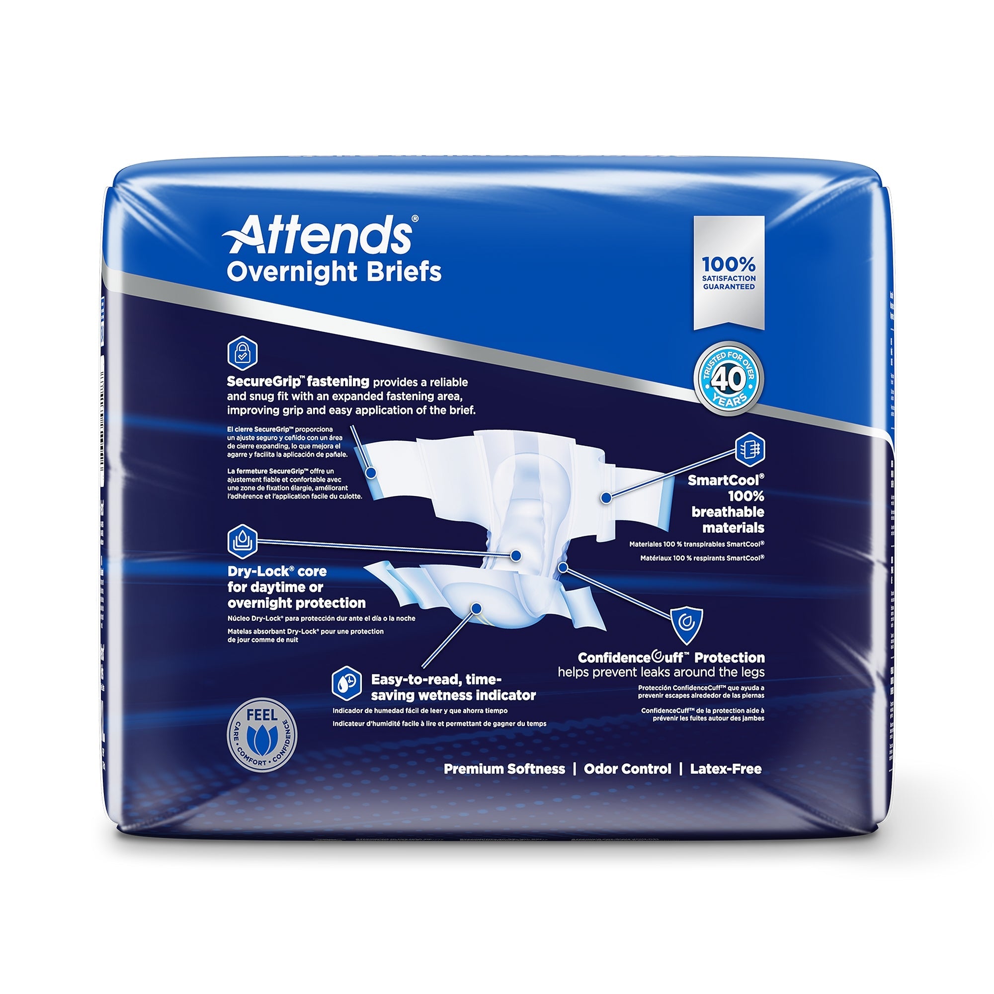 Unisex Adult Incontinence Brief Attends Overnight X-Large Disposable Heavy Absorbency, Packaging Type- Case