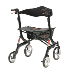 Drive Medical Nitro Rollator –  4-Wheel Walker with Seat & Storage Pouch (300 lb Capacity)