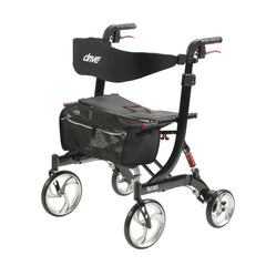 Drive Medical Nitro Rollator –  4-Wheel Walker with Seat & Storage Pouch (300 lb Capacity)