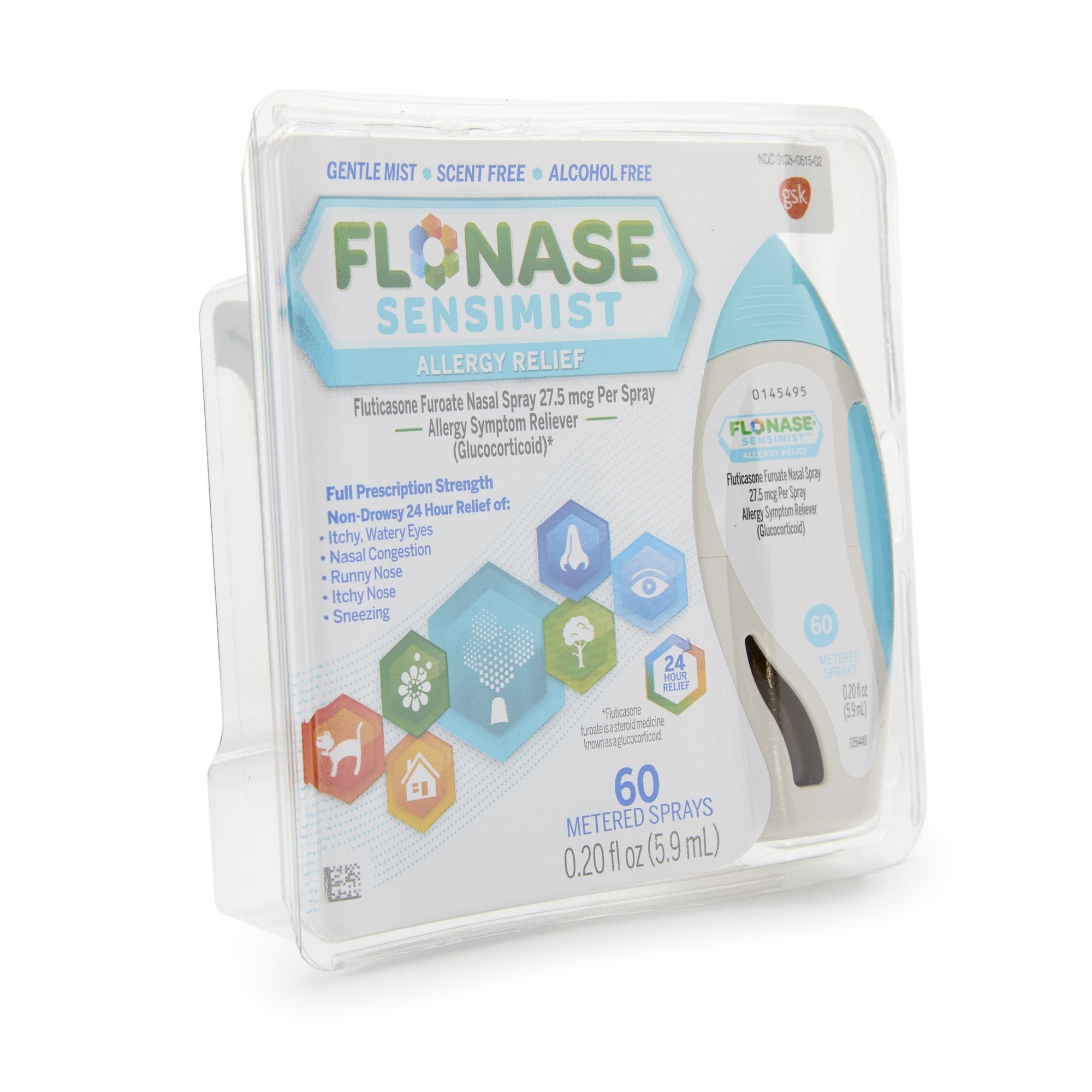 Allergy Relief Flonase Sensimist 27.5 mcg Strength Nasal Spray 60 per Box,Packaging Type- Each