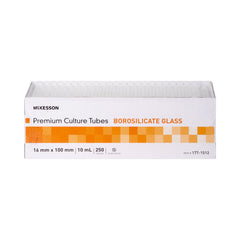 McKesson Test Tube Plain 10 mL Without Closure Glass Tube, Packaging Type- Box