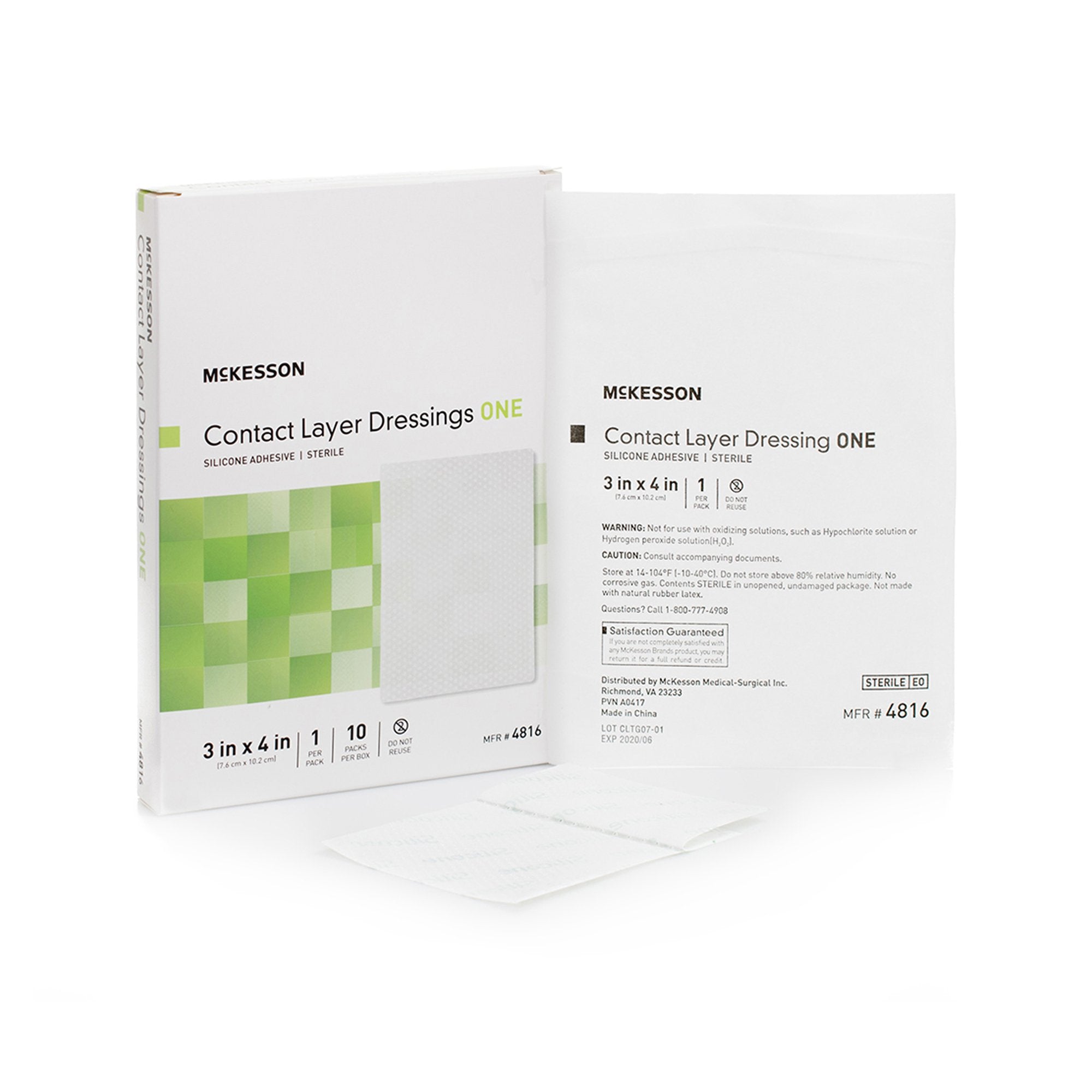 Wound Contact Layer Dressing McKesson 3 X 4 Inch Sterile,Packaging Type- Box