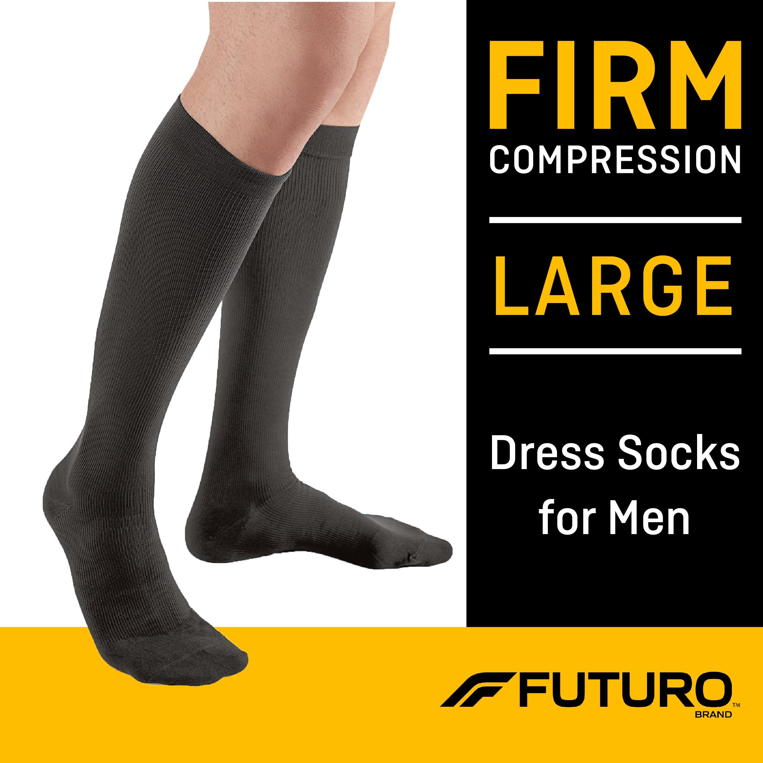 Compression Socks 3M Futuro Knee High Large Black Closed Toe,Packaging Type- Box