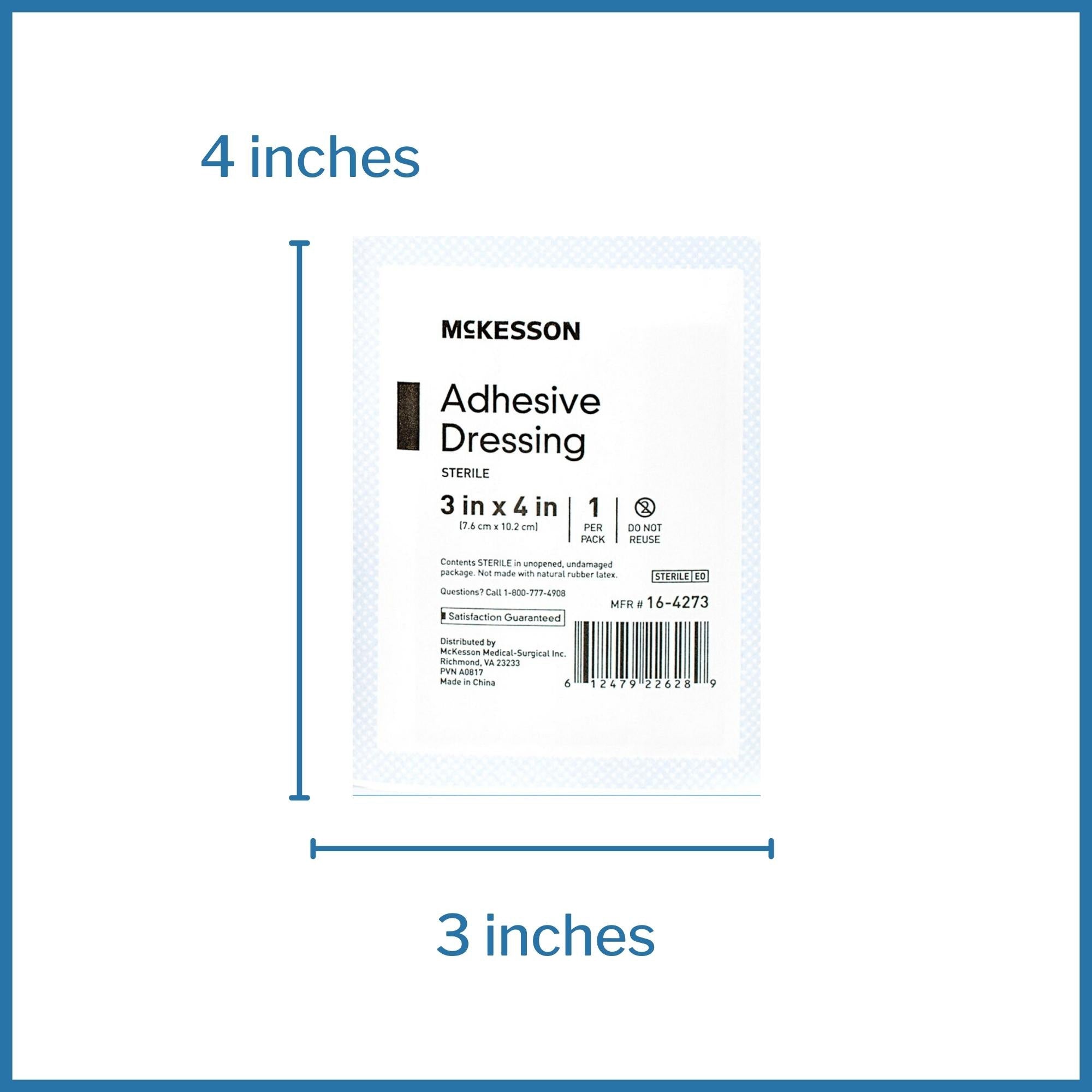 Island Dressing McKesson 3 X 4 Inch Rectangle Sterile