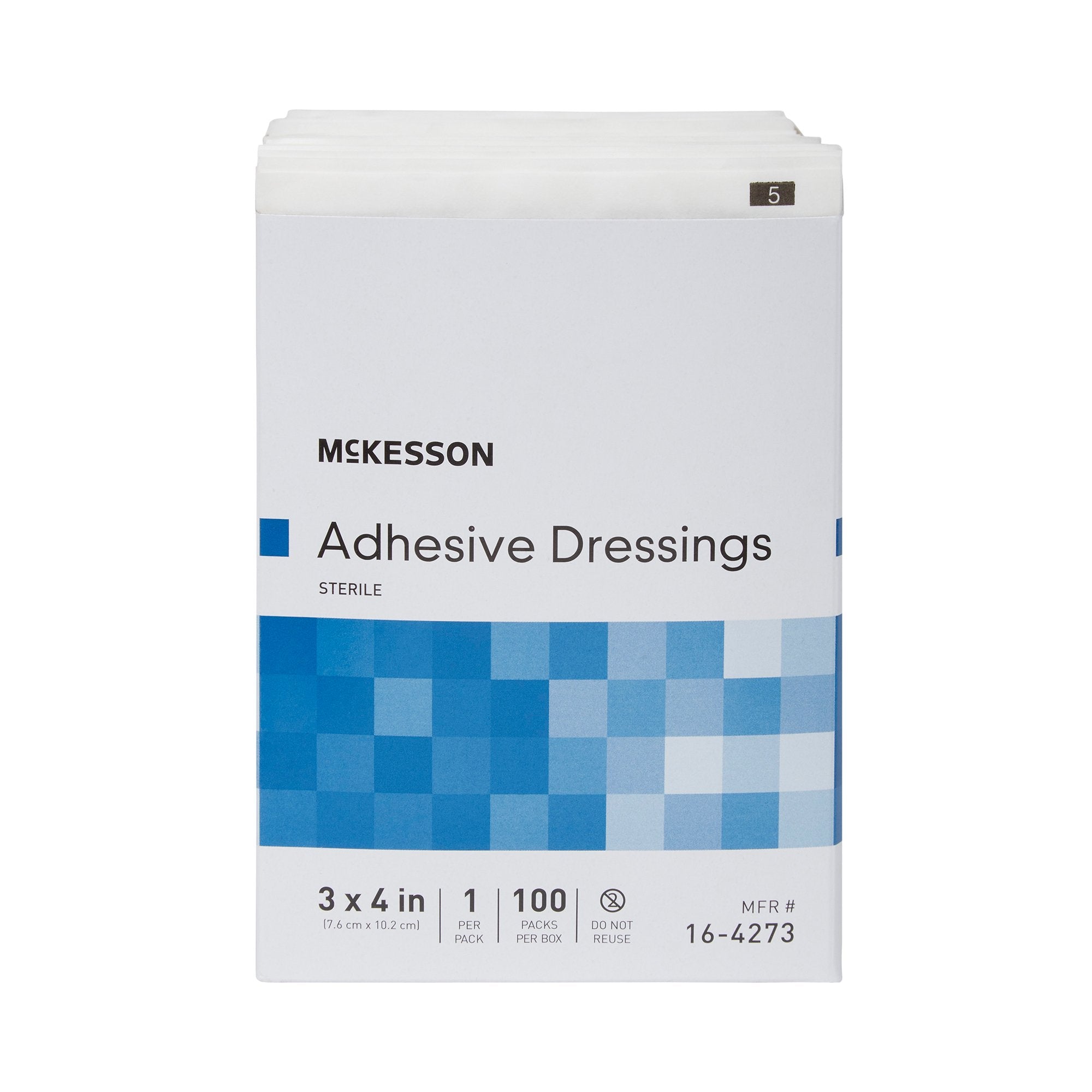Non-Adherent Dressing with Adhesive McKesson 3 X 4 Inch Sterile 1 per Pack,Packaging Type- Box