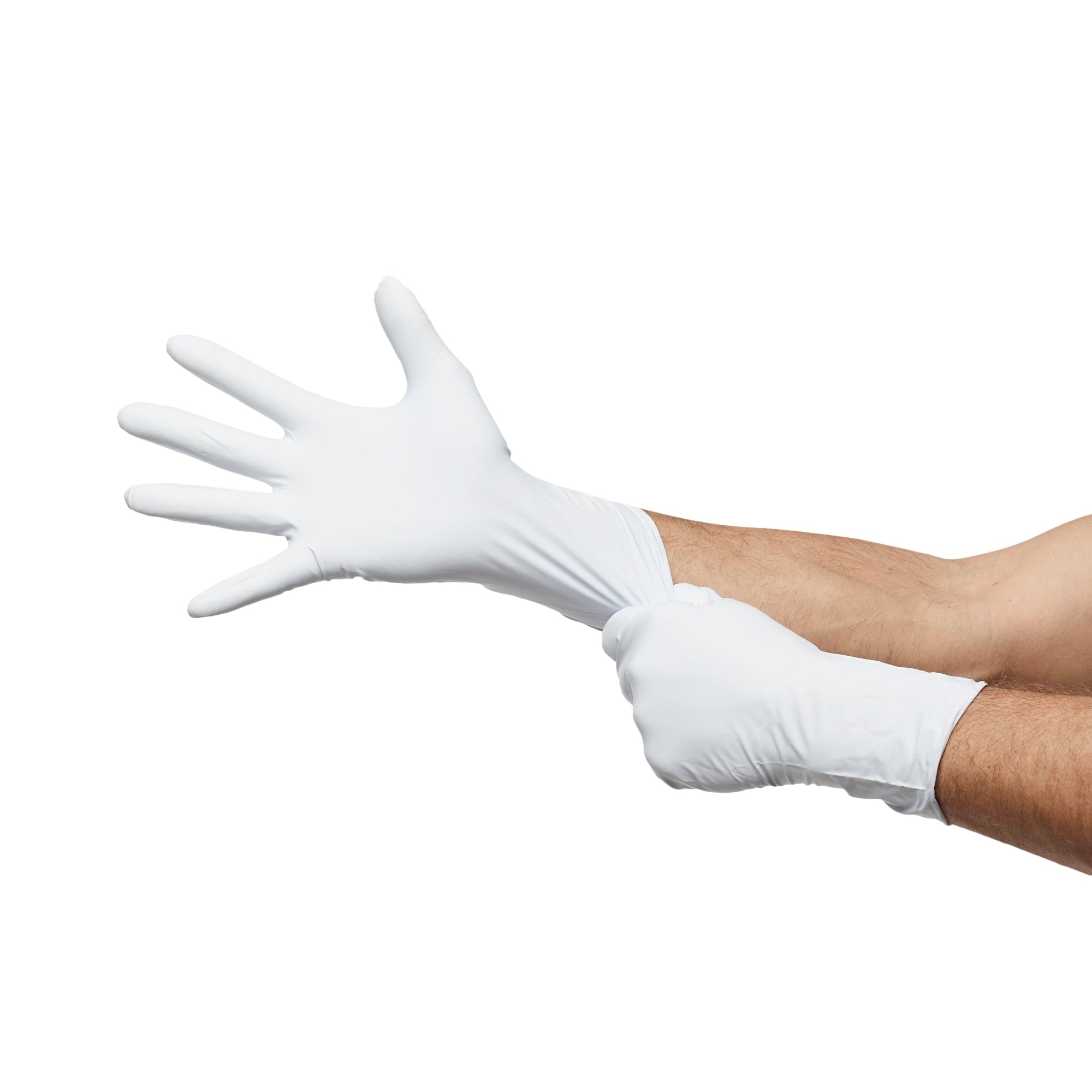 exam glove lifestar ec large nonsterile nitrile extended cuff length textured fingertips white blue fentanyl tested packaging type case
